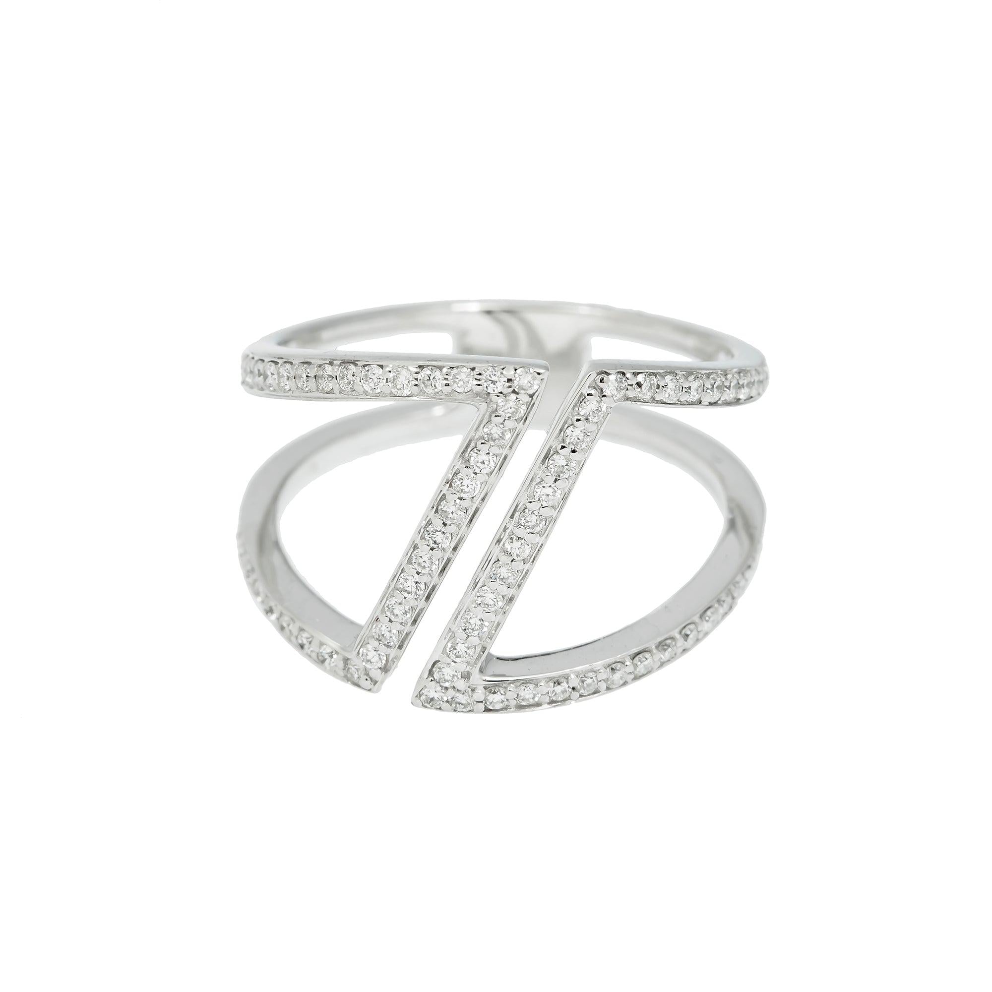 14K GOLD DIAMOND DESIGNER RING 0.50 CT