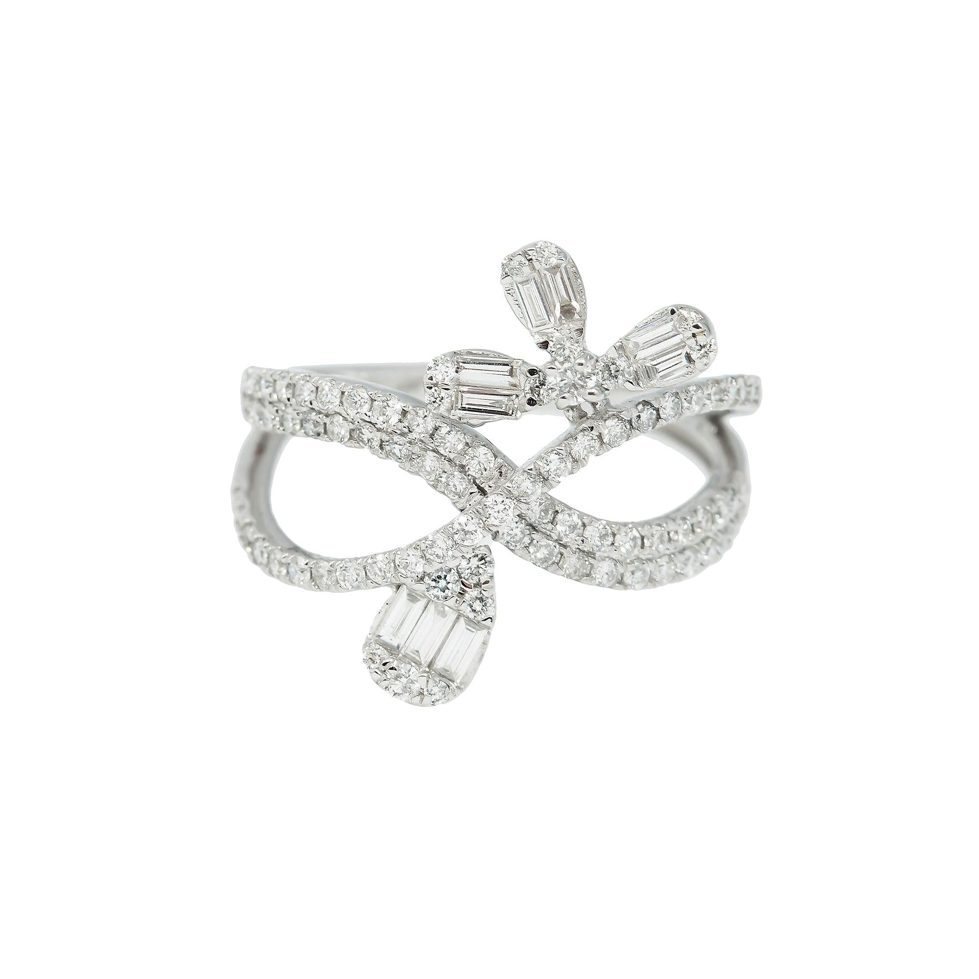 14K GOLD BAGUETTE DIAMOND RING 0.90 CT