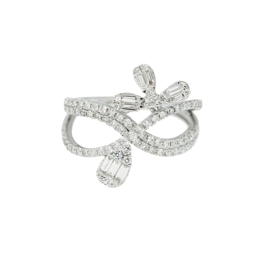 14K GOLD BAGUETTE DIAMOND RING 0.90 CT