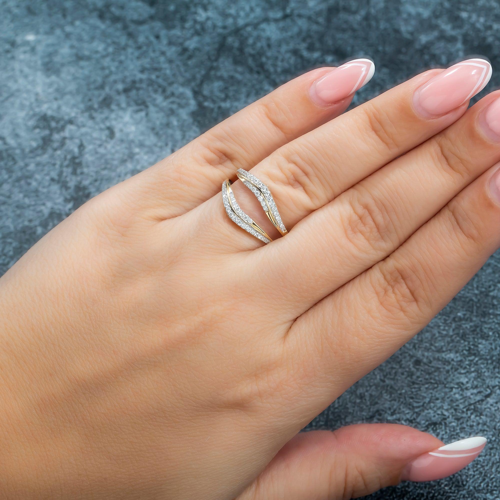 14K GOLD DIAMOND RING GUARD 0.35 CT