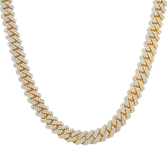 10K YELLOW GOLD DIAMOND 22"/12MM CUBAN LINK CHAIN 23.54 CT