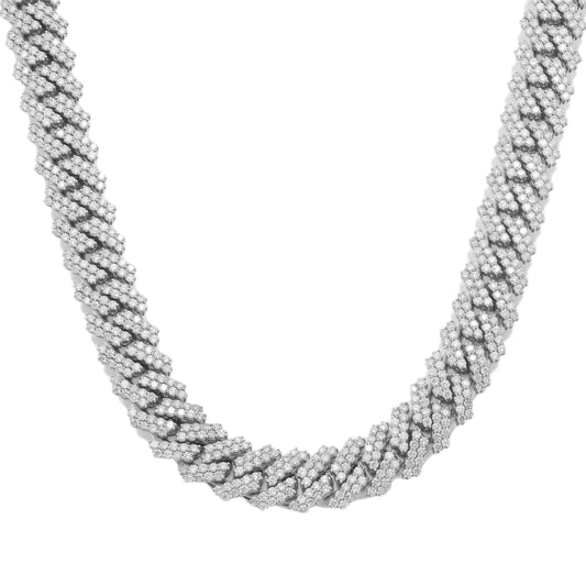 14K WHITE GOLD DIAMOND 22"/14MM CUBAN LINK CHAIN 34.57 CT