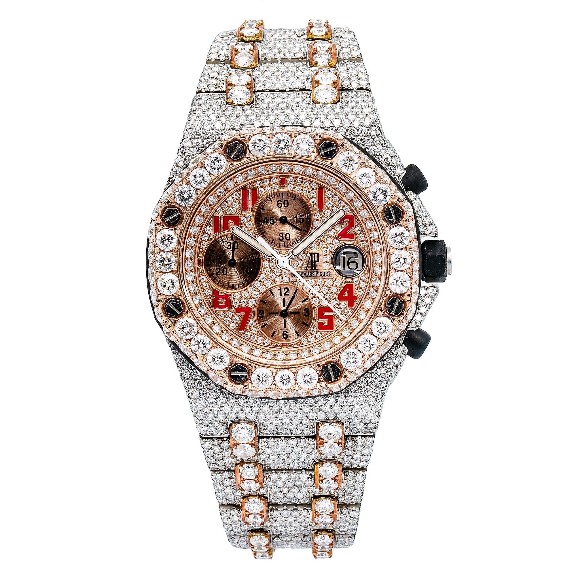 Audemars Piguet Royal Oak Offshore Chronograph 26170ST 42MM Rose Gold Diamond Dial With Two Tone Bracelet