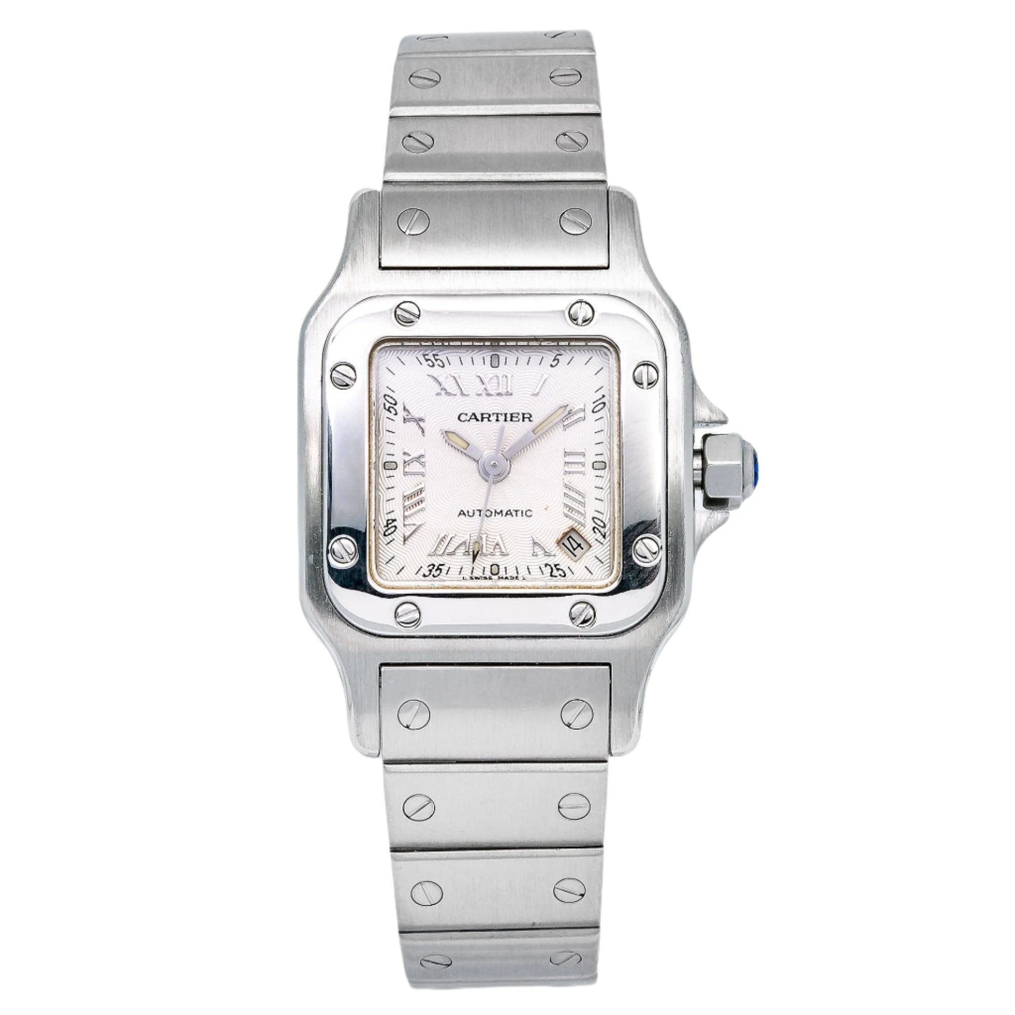 Cartier Santos Galbée 2423 24MM White Dial With Stainless Steel Bracelet