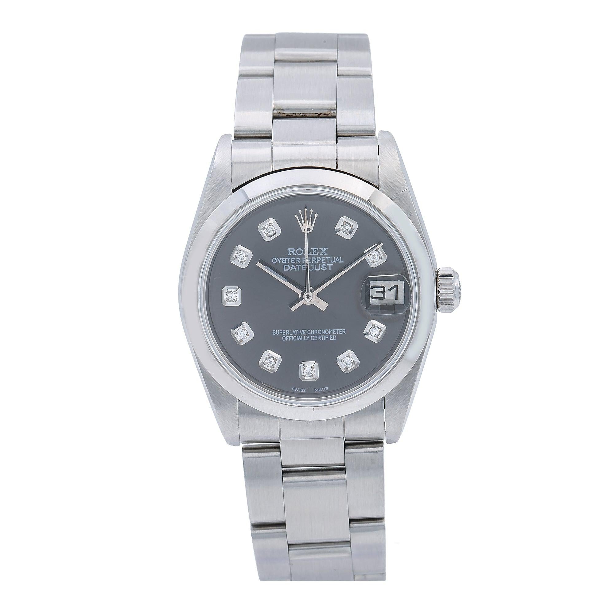 Rolex Lady-Datejust 78240 31MM Black Dial With Stainless Steel Oyster Bracelet