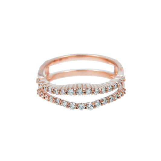 14K GOLD DIAMOND BRIDAL RING GUARD 0.60 CT