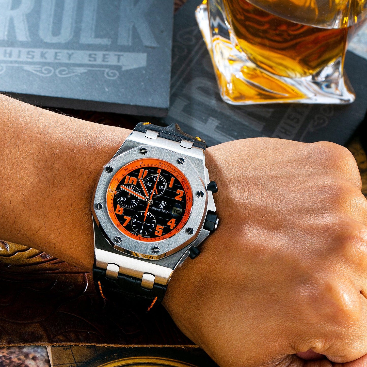 Audemars Piguet Royal Oak Offshore Chronograph 26170ST 42MM Black Dial With Leather Horn Back Bracelet