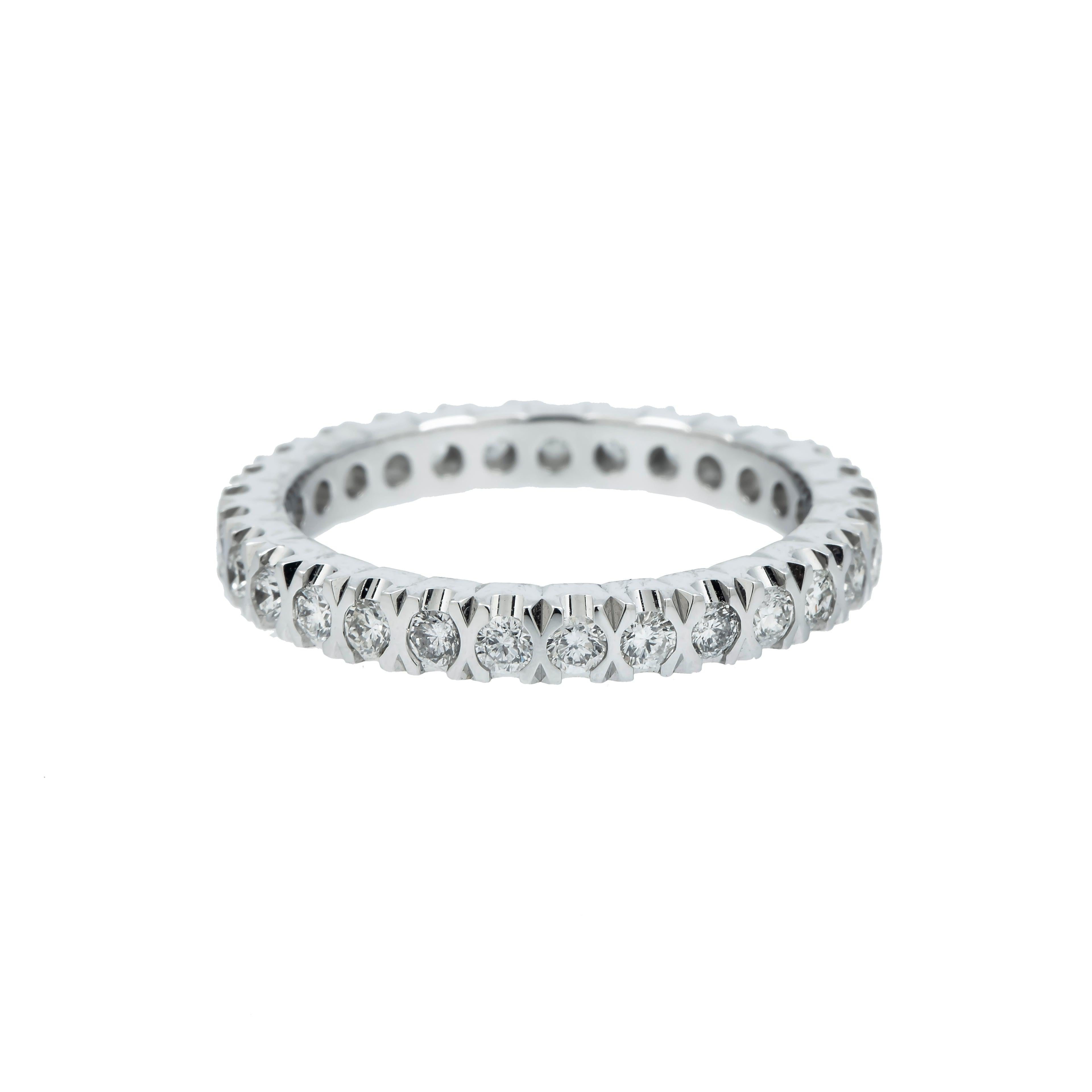 14K GOLD DIAMOND V-PRONG ETERNITY BAND 1.00 CT