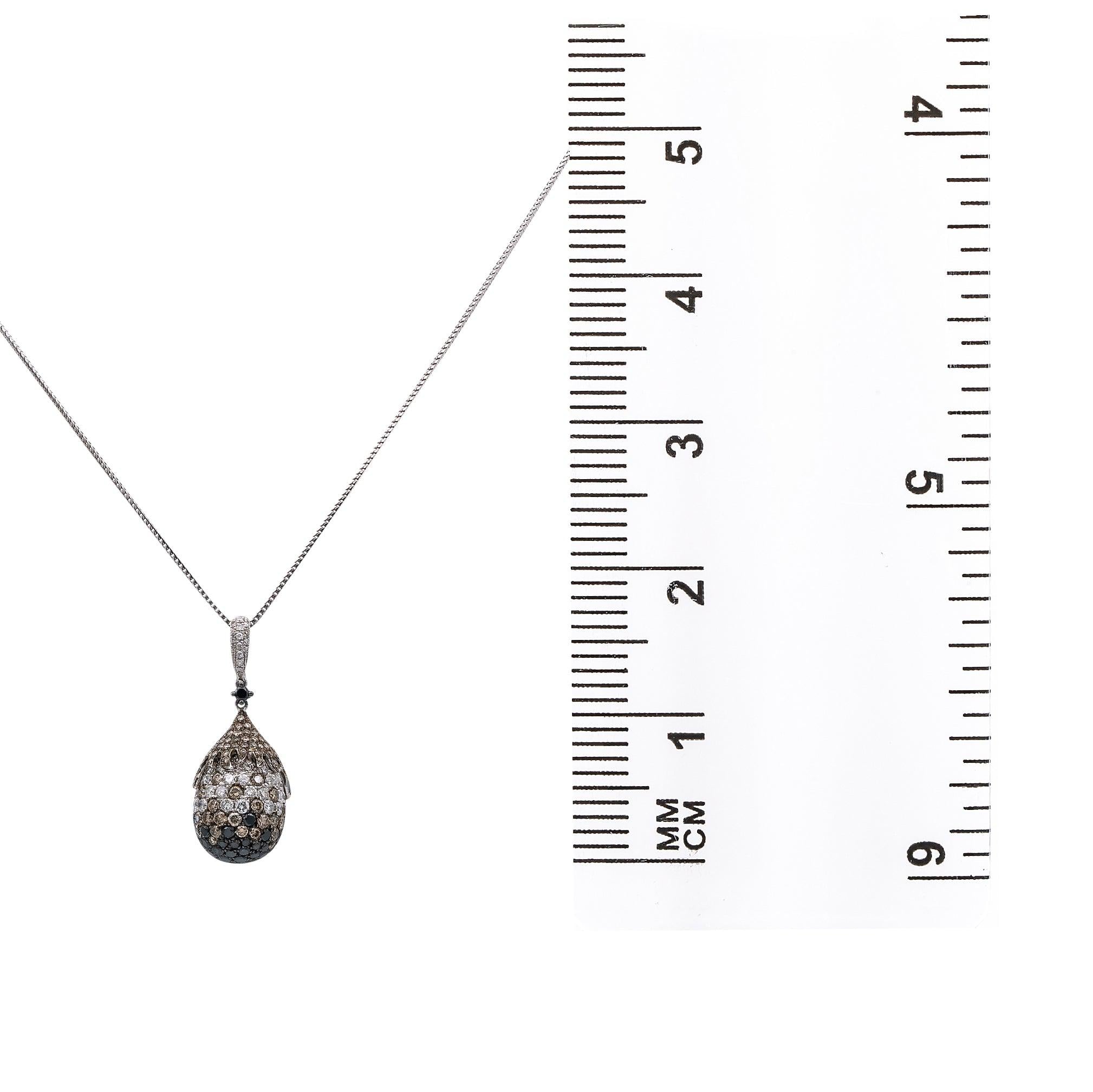 18K WHITE GOLD DIAMOND DROP PENDANT 4.45 CT