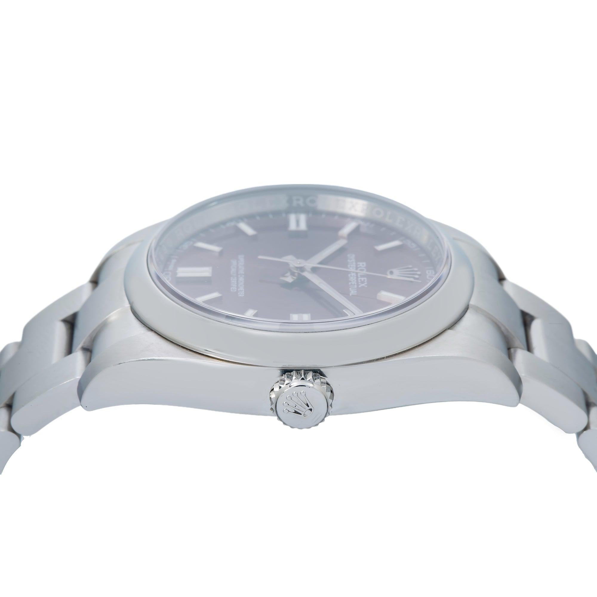 Rolex Oyster Perpetual 116000 36MM Red Grape Dial With Stainless Steel Oyster Bracelet