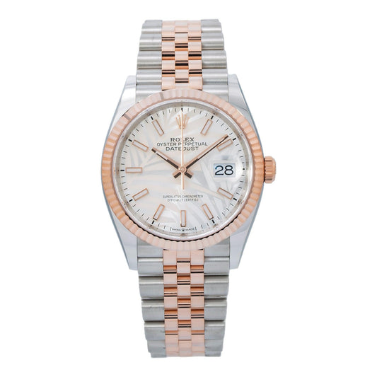 Rolex Datejust 126231 36MM White Palm Dial With Two Tone Jubilee Bracelet