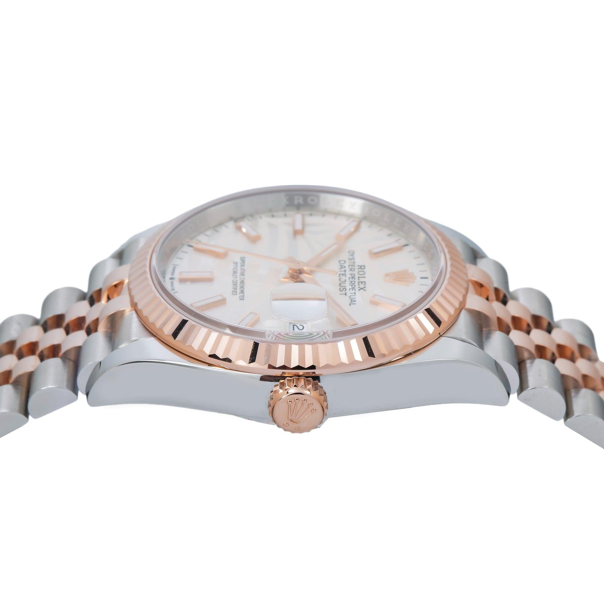 Rolex Datejust 126231 36MM White Palm Dial With Two Tone Jubilee Bracelet