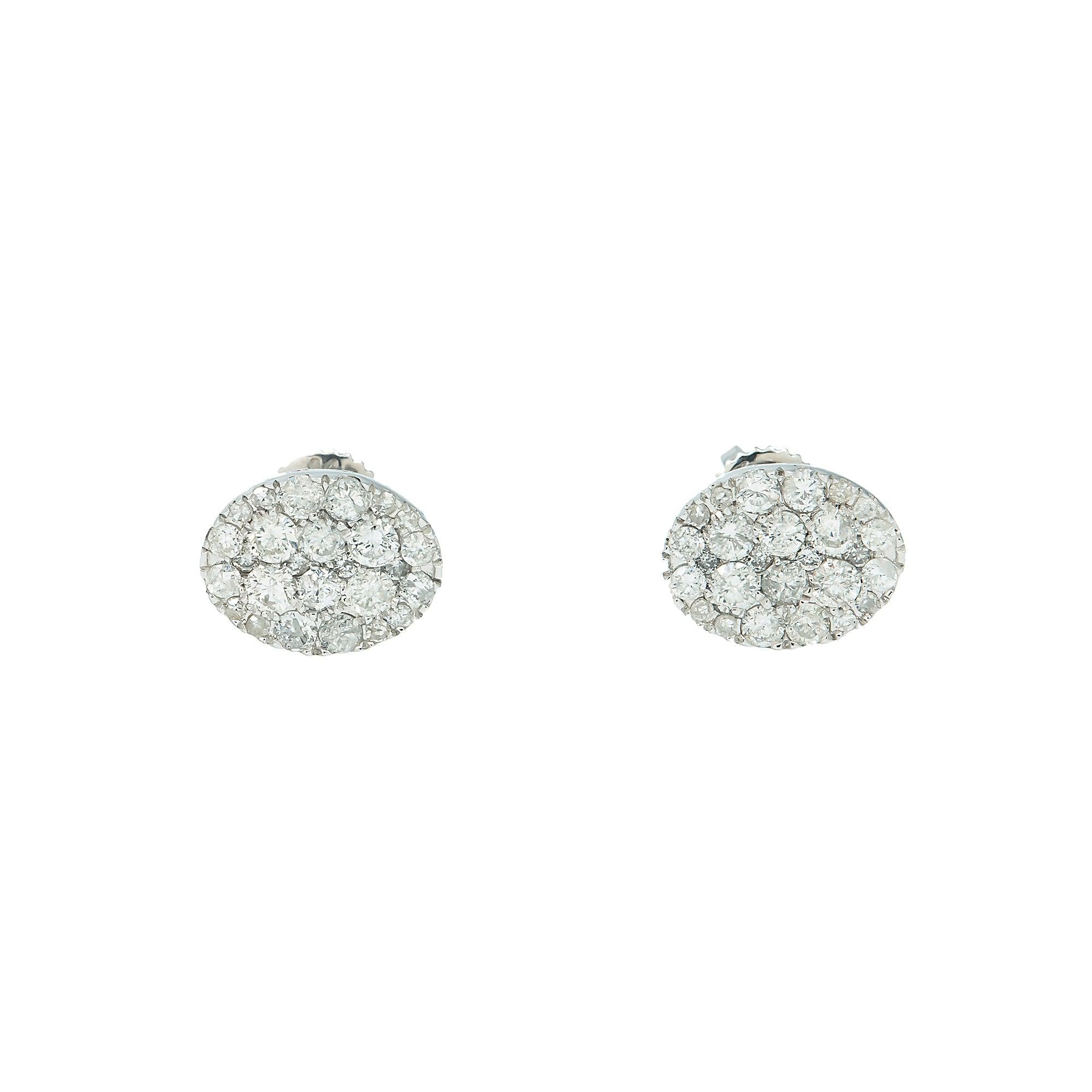 14K GOLD ROUNDED DIAMOND EARRINGS 0.76 CTW