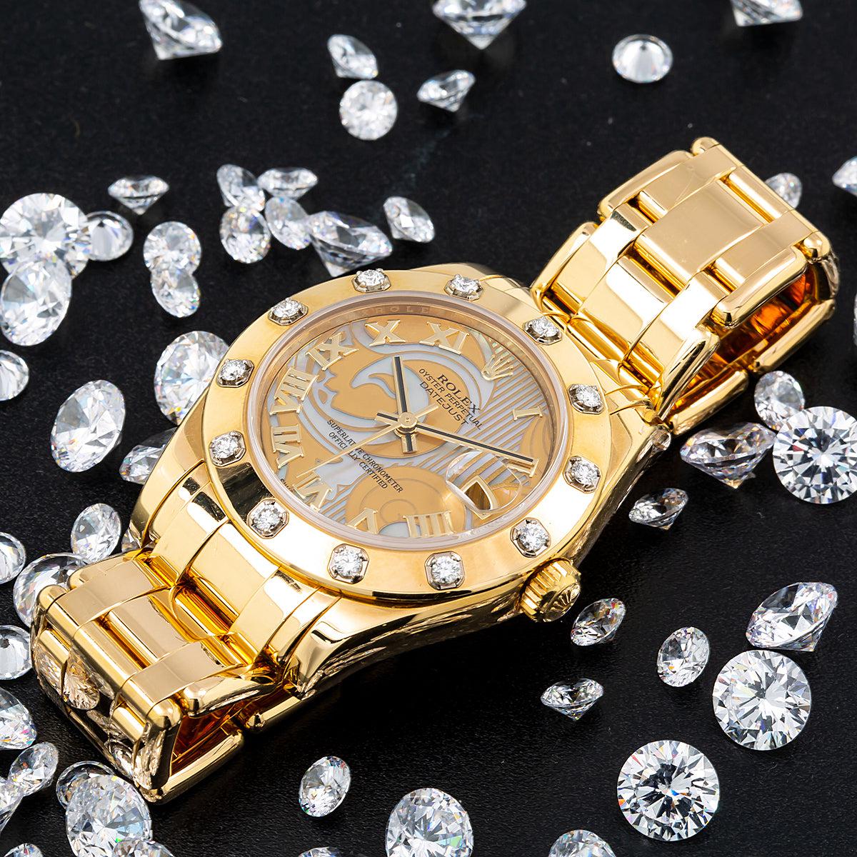 Rolex Lady-Datejust Pearlmaster 81318 34MM With 18K Yellow Gold Bracelet