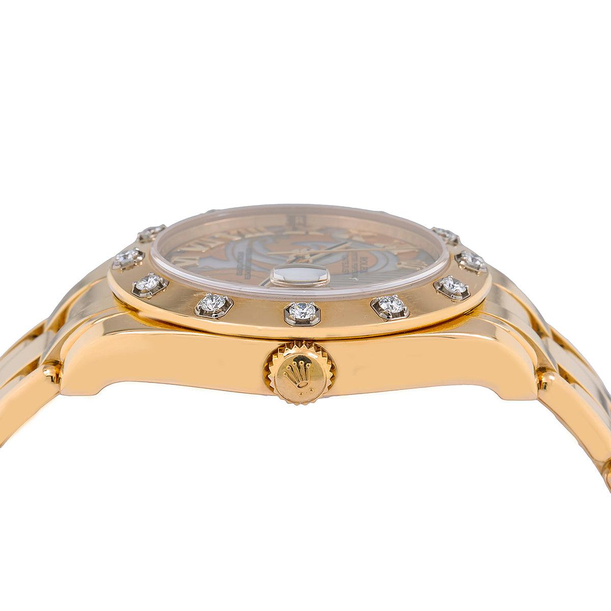 Rolex Lady-Datejust Pearlmaster 81318 34MM With 18K Yellow Gold Bracelet