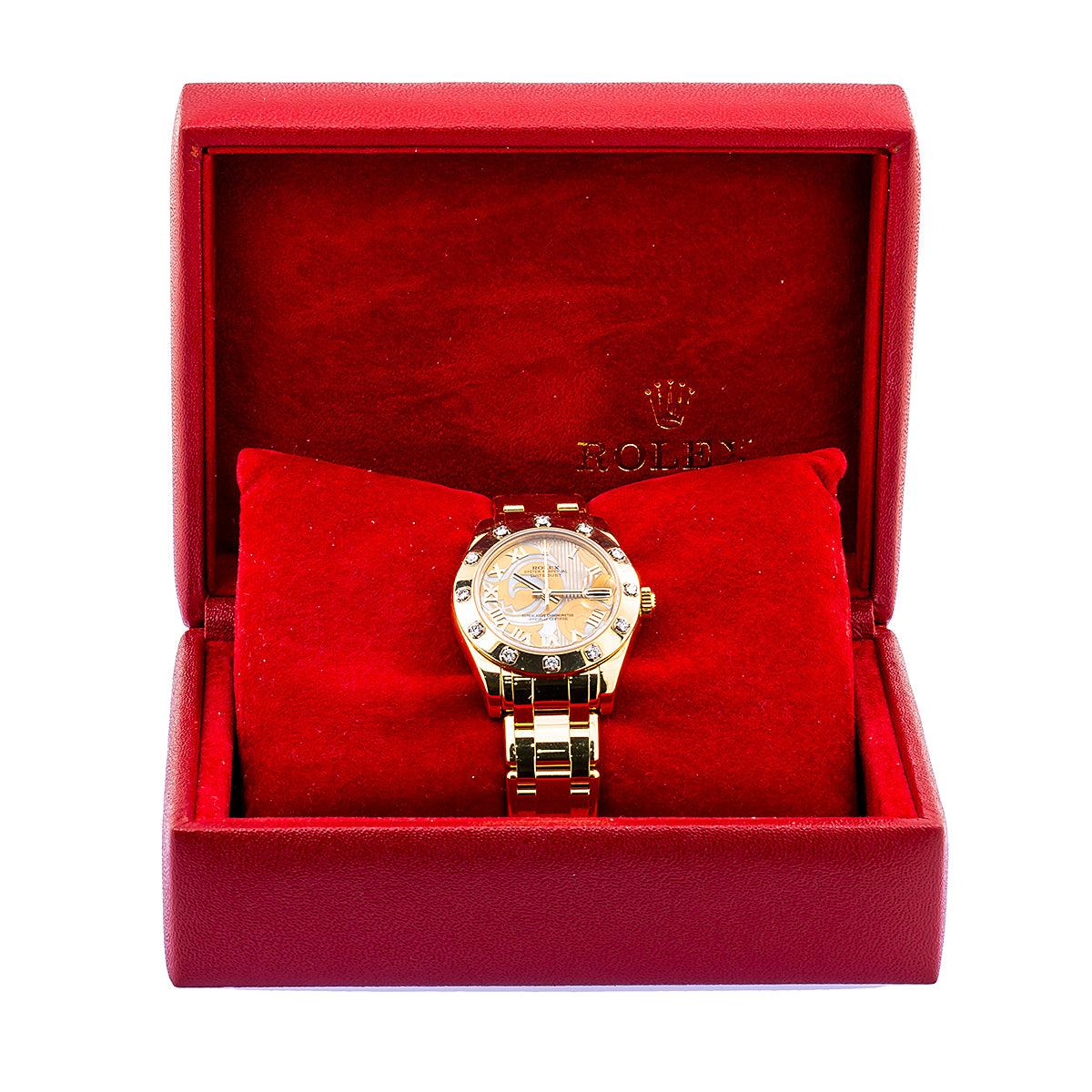 Rolex Lady-Datejust Pearlmaster 81318 34MM With 18K Yellow Gold Bracelet