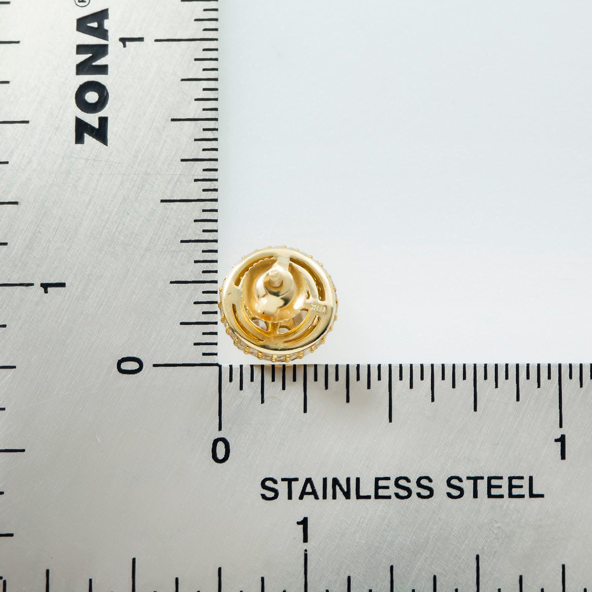 10K GOLD ROUND DIAMOND CLUSTER EARRINGS 0.93 CTW