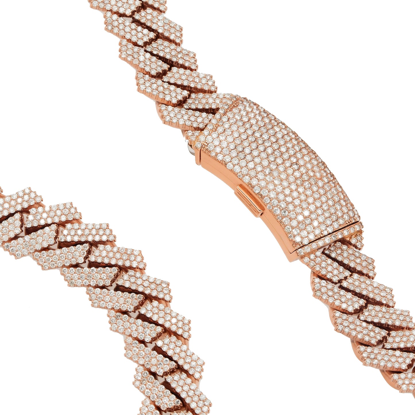 10K GOLD DIAMOND 22"/18MM PRONG CUBAN LINK CHAIN 42.45 CT