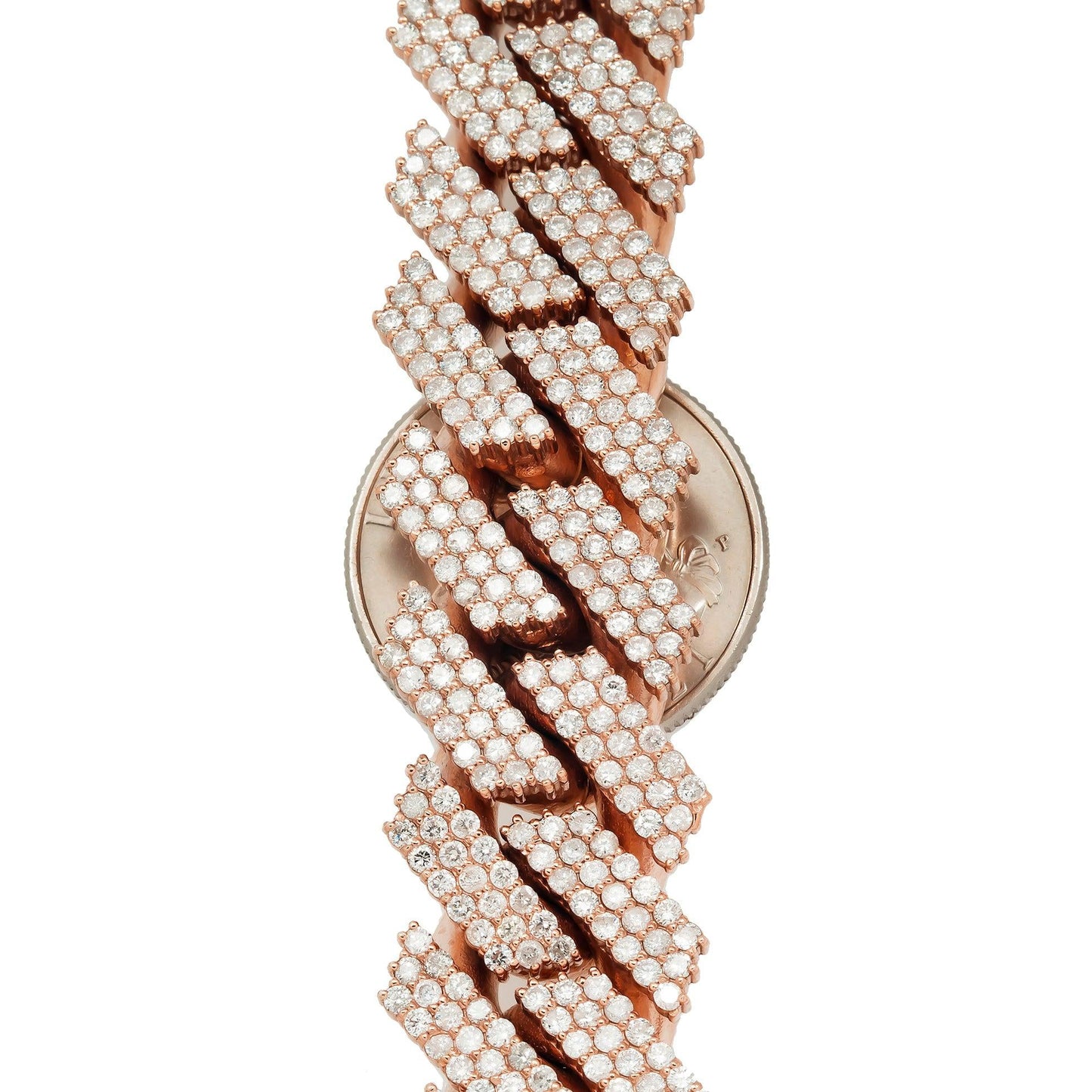 10K GOLD DIAMOND 22"/18MM PRONG CUBAN LINK CHAIN 42.45 CT