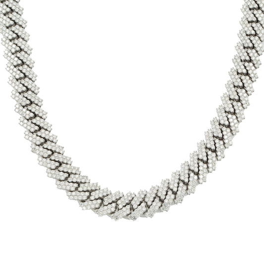 10K GOLD DIAMOND 20"/15MM PRONG CUBAN LINK CHAIN 46.35 CT