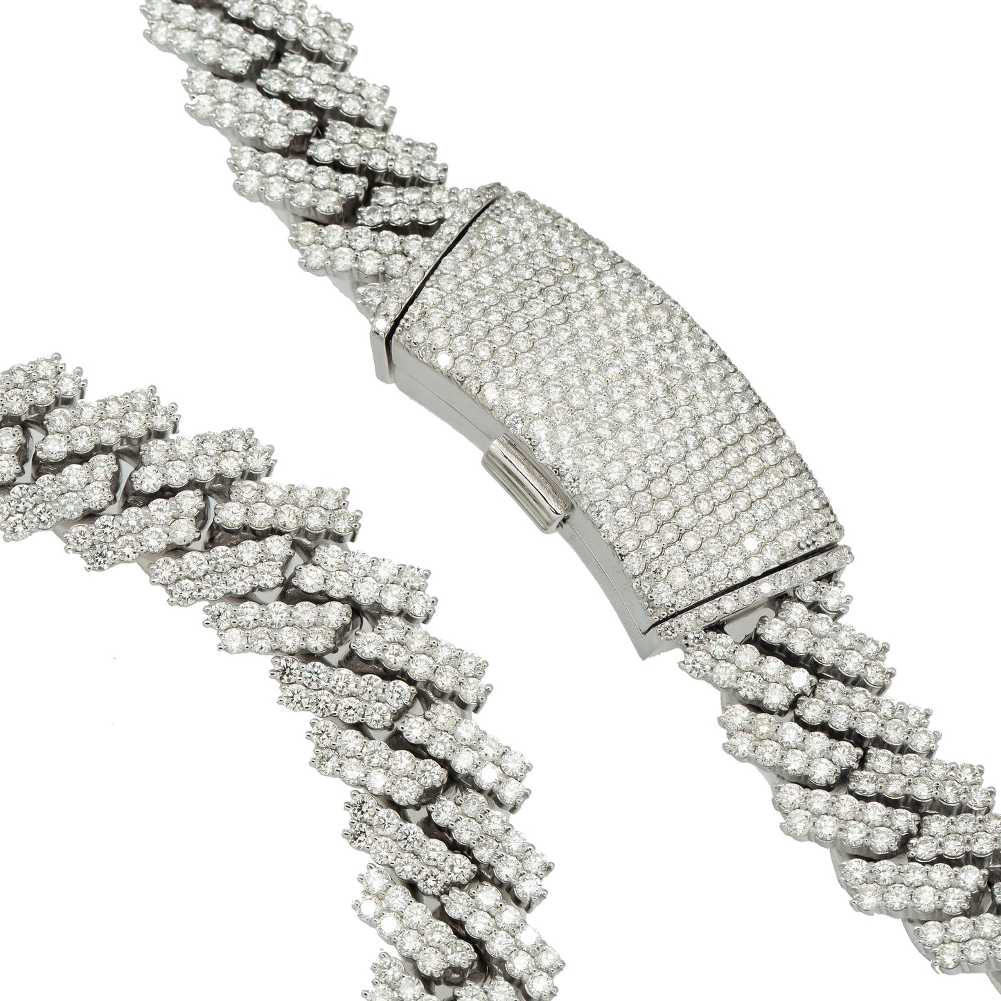 10K GOLD DIAMOND 20"/15MM PRONG CUBAN LINK CHAIN 46.35 CT
