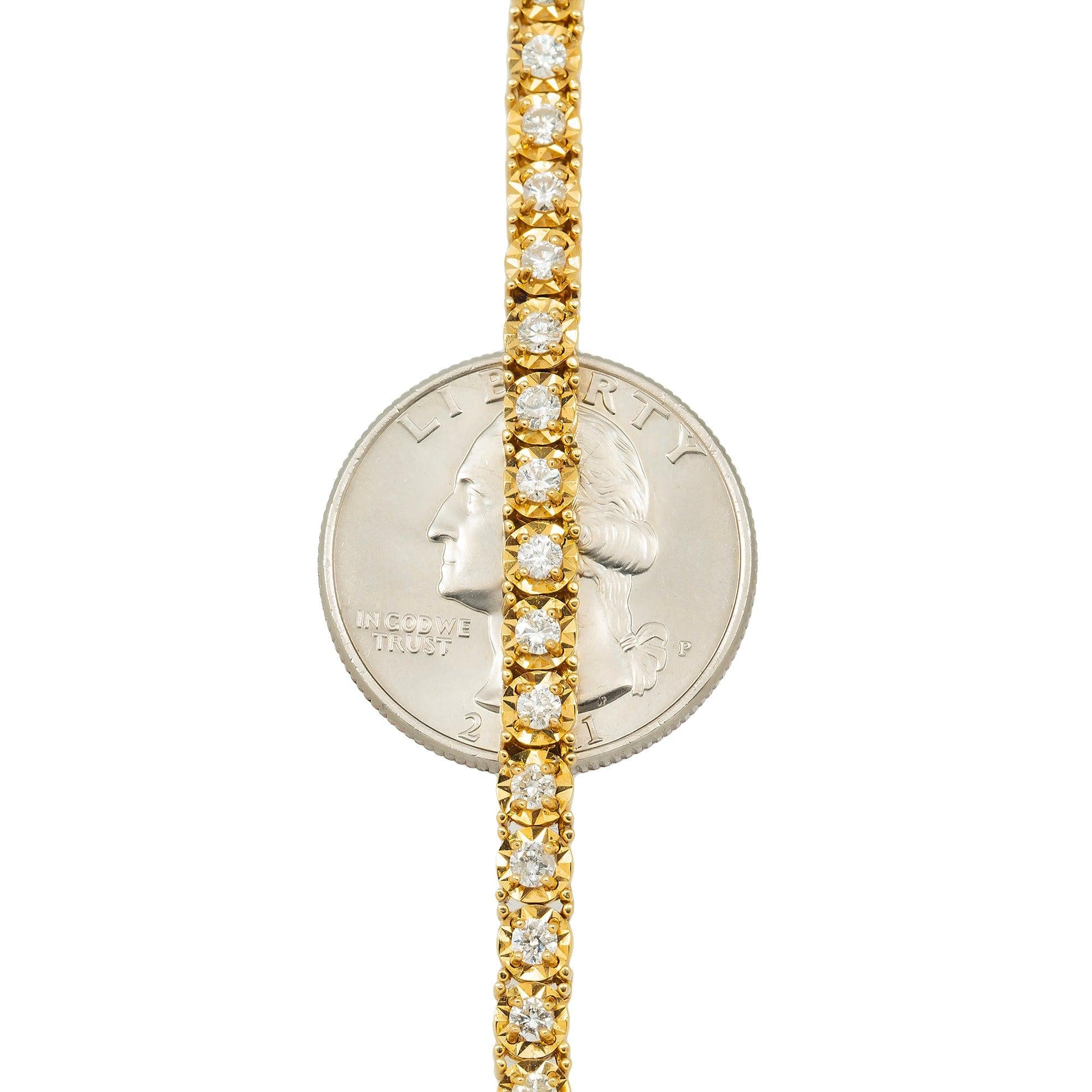 14K GOLD ROUND DIAMOND TENNIS CHAIN 7.14 CT