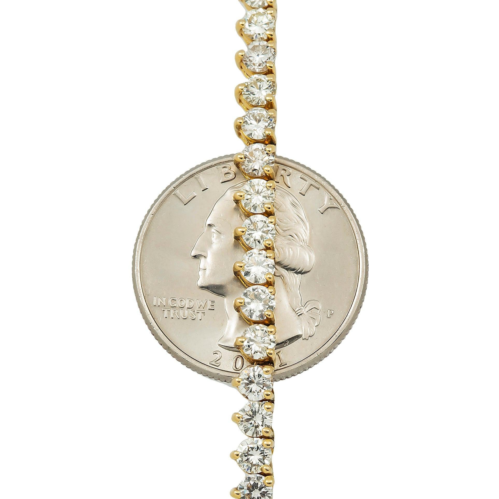 14K GOLD DIAMOND 24"/4.6MM TENNIS CHAIN 30.82 CT