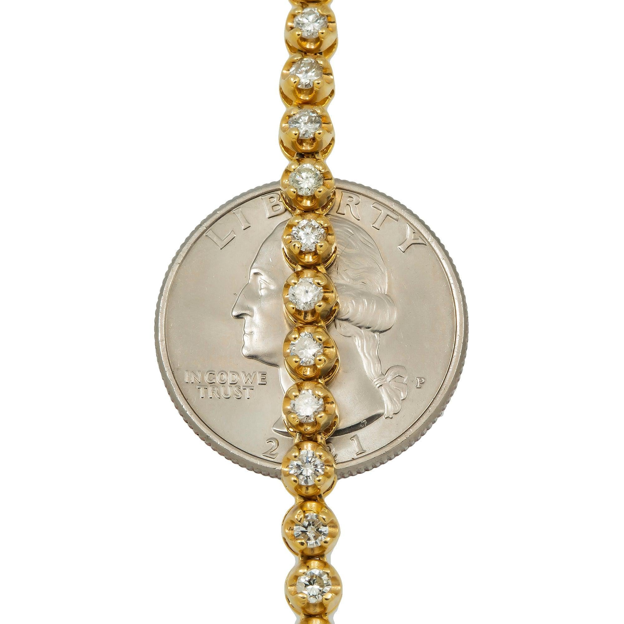14K GOLD ROUND DIAMOND TENNIS CHAIN 8.50 CT