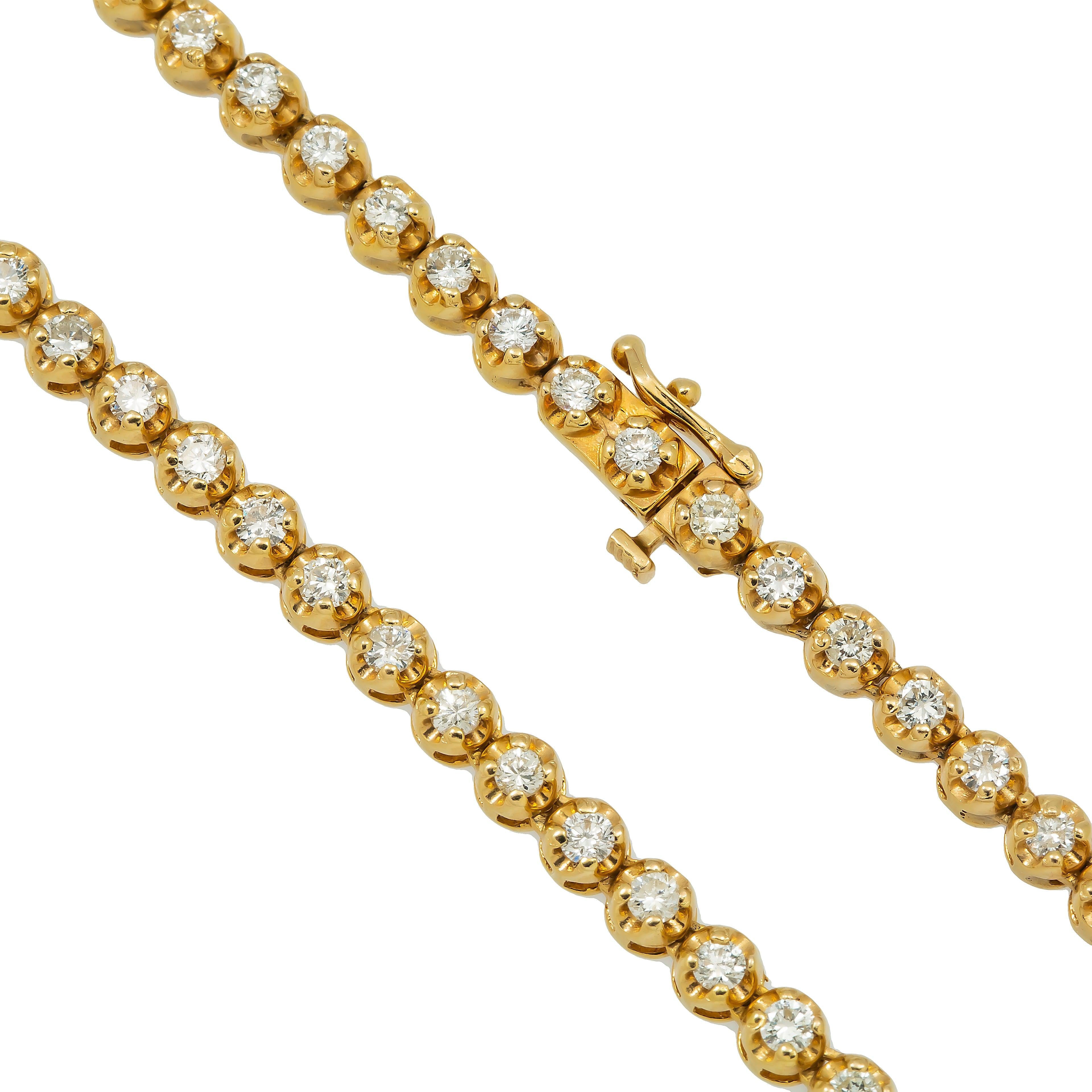 14K GOLD ROUND DIAMOND TENNIS CHAIN 8.50 CT