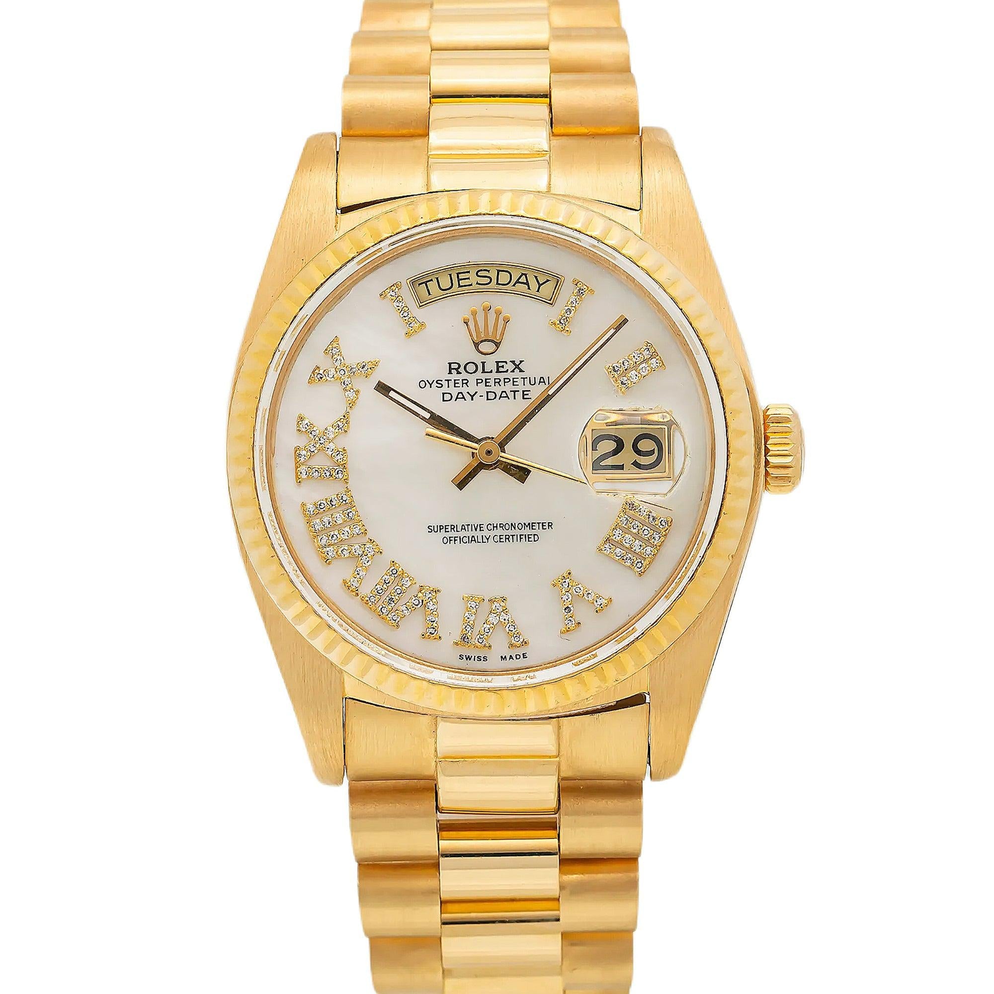 Rolex Day-Date 1801 36MM White Diamond Dial With Presidential Bracelet