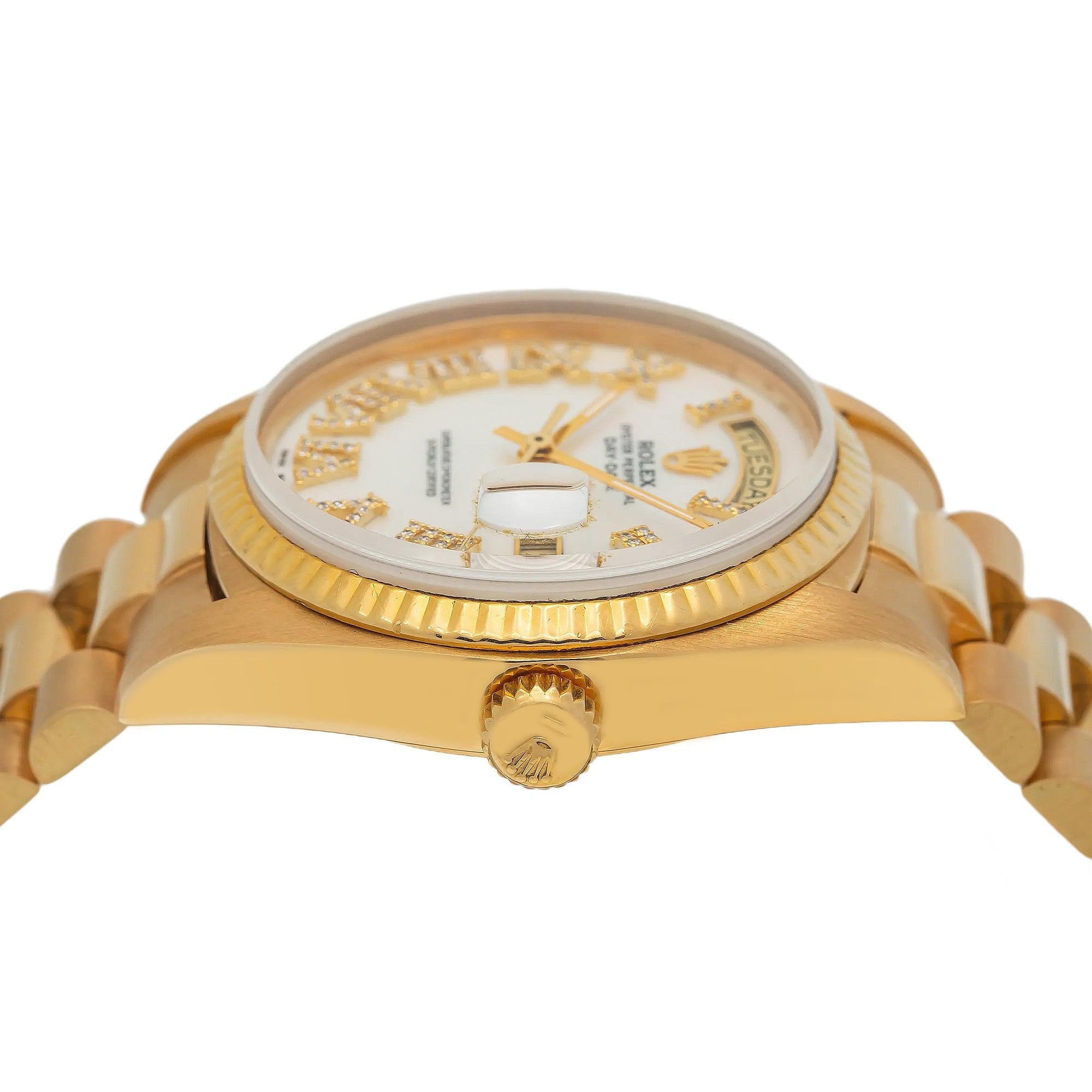 Rolex Day-Date 1801 36MM White Diamond Dial With Presidential Bracelet
