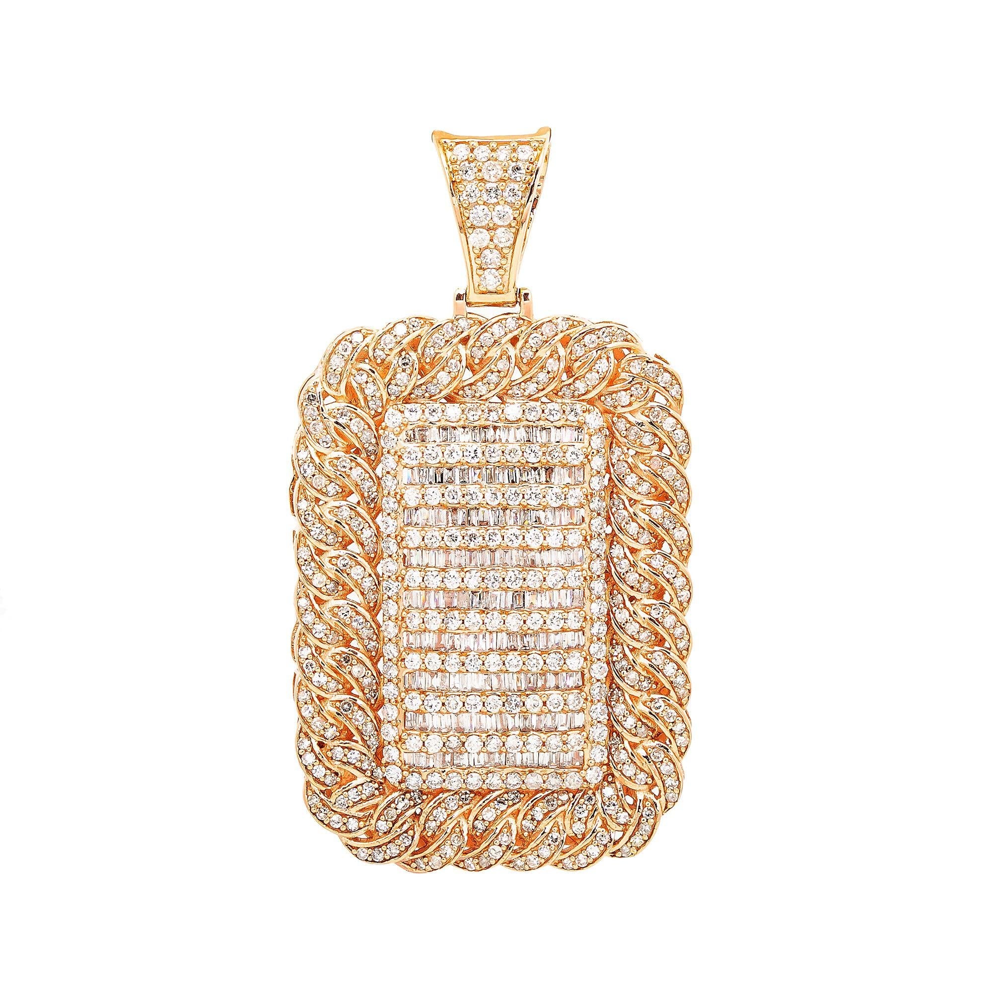 14K ROSE GOLD MEN'S PENDANT WITH 4.13 CT DIAMONDS