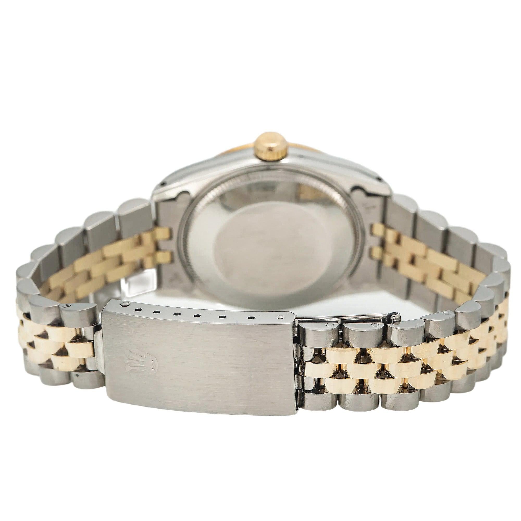 Rolex Datejust 16013 36MM White Diamond Dial With Two Tone Bracelet