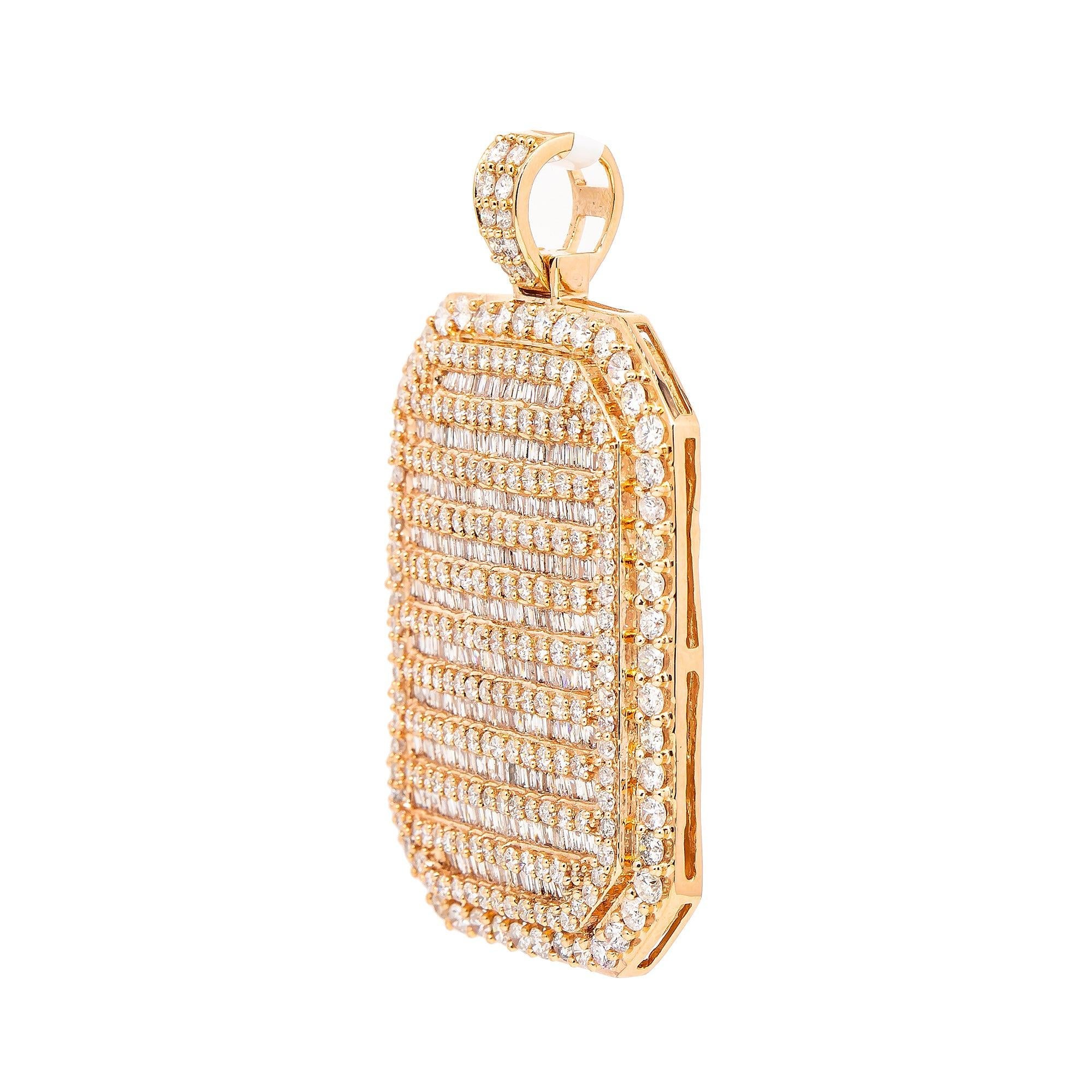 14K ROSE GOLD MEN'S PENDANT WITH 5.90 CT DIAMONDS