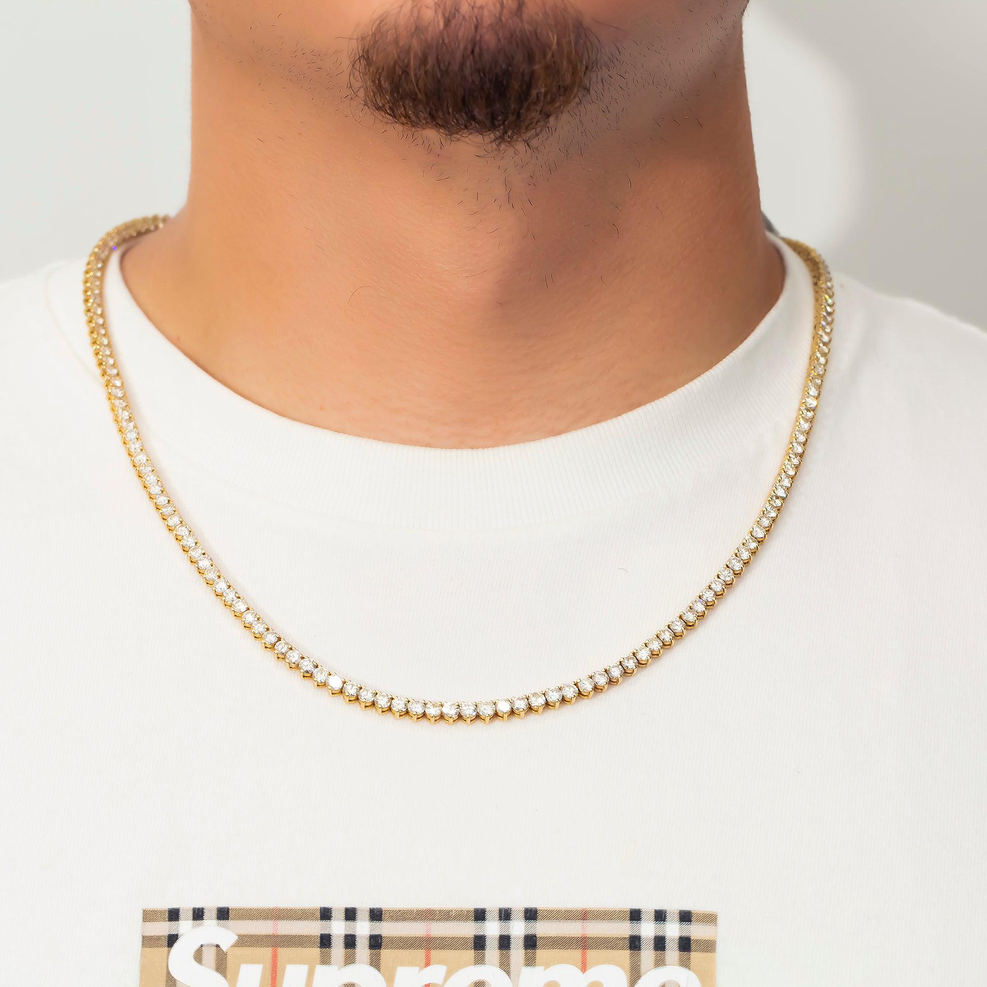 14K GOLD DIAMOND 24"/4.6MM TENNIS CHAIN 30.82 CT