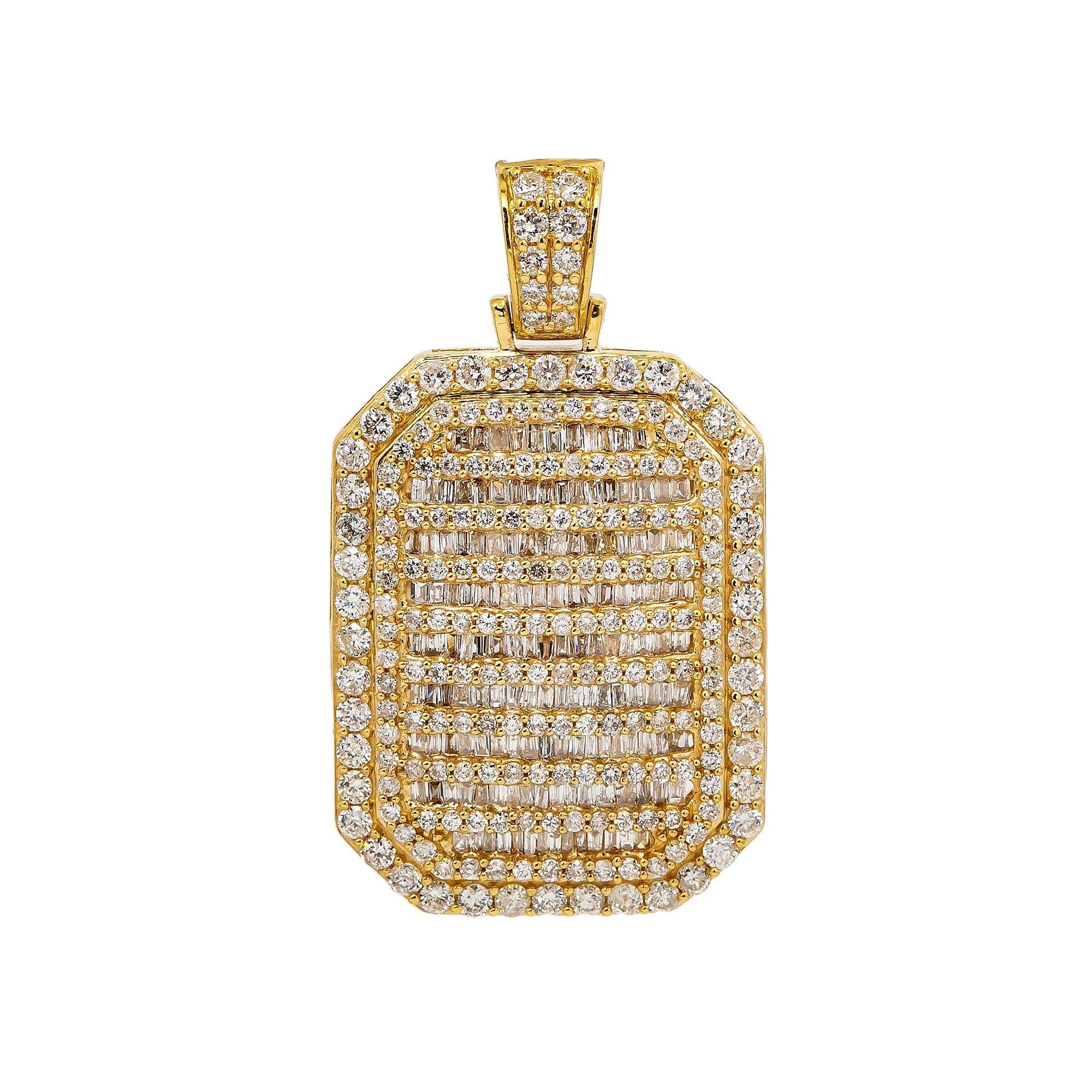 14K YELLOW GOLD MEN'S PENDANT WITH 3.36 CT DIAMONDS