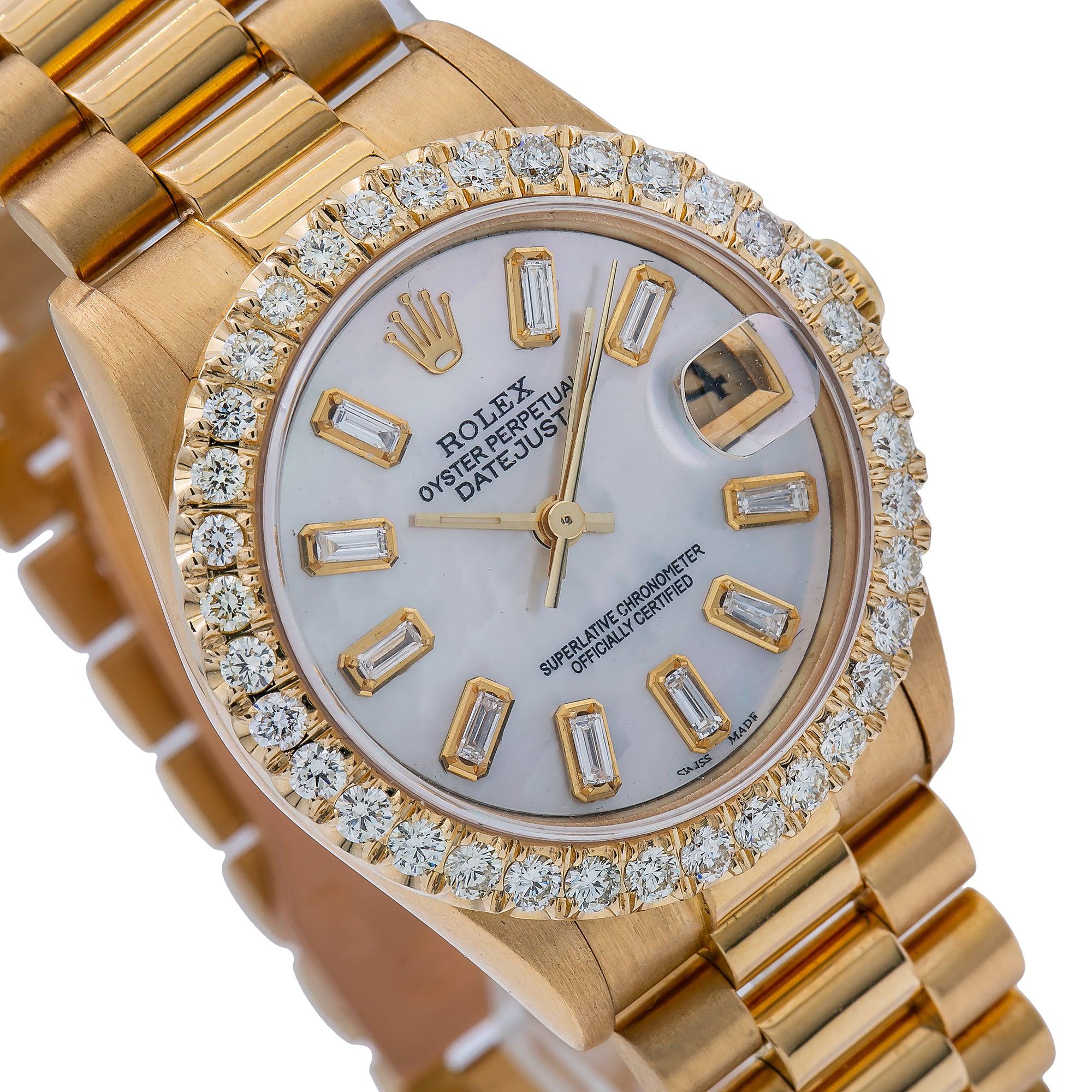 Rolex Datejust 68278 31MM Blue Diamond Dial With 18K Yellow Gold President Bracelet