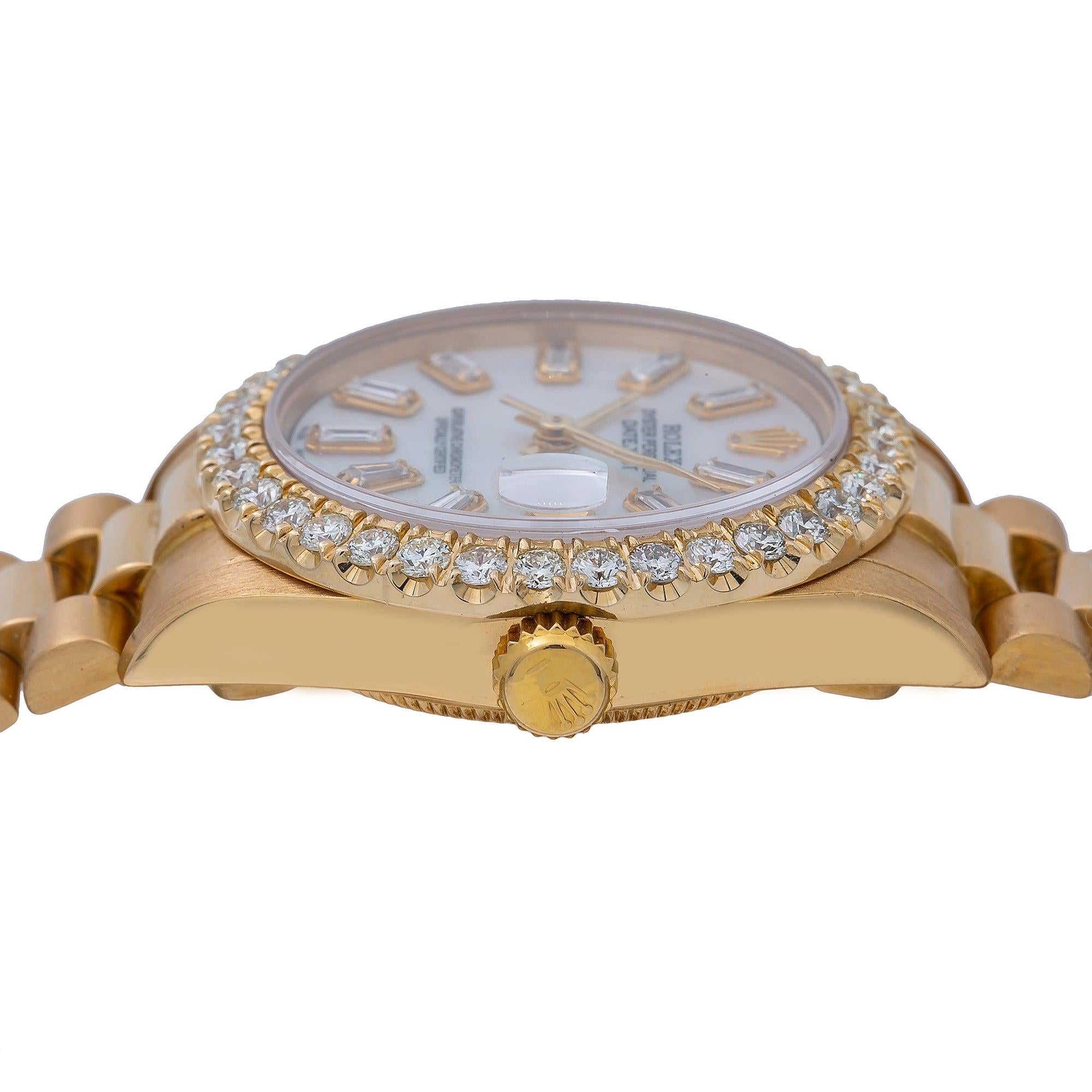 Rolex Datejust 68278 31MM Blue Diamond Dial With 18K Yellow Gold President Bracelet