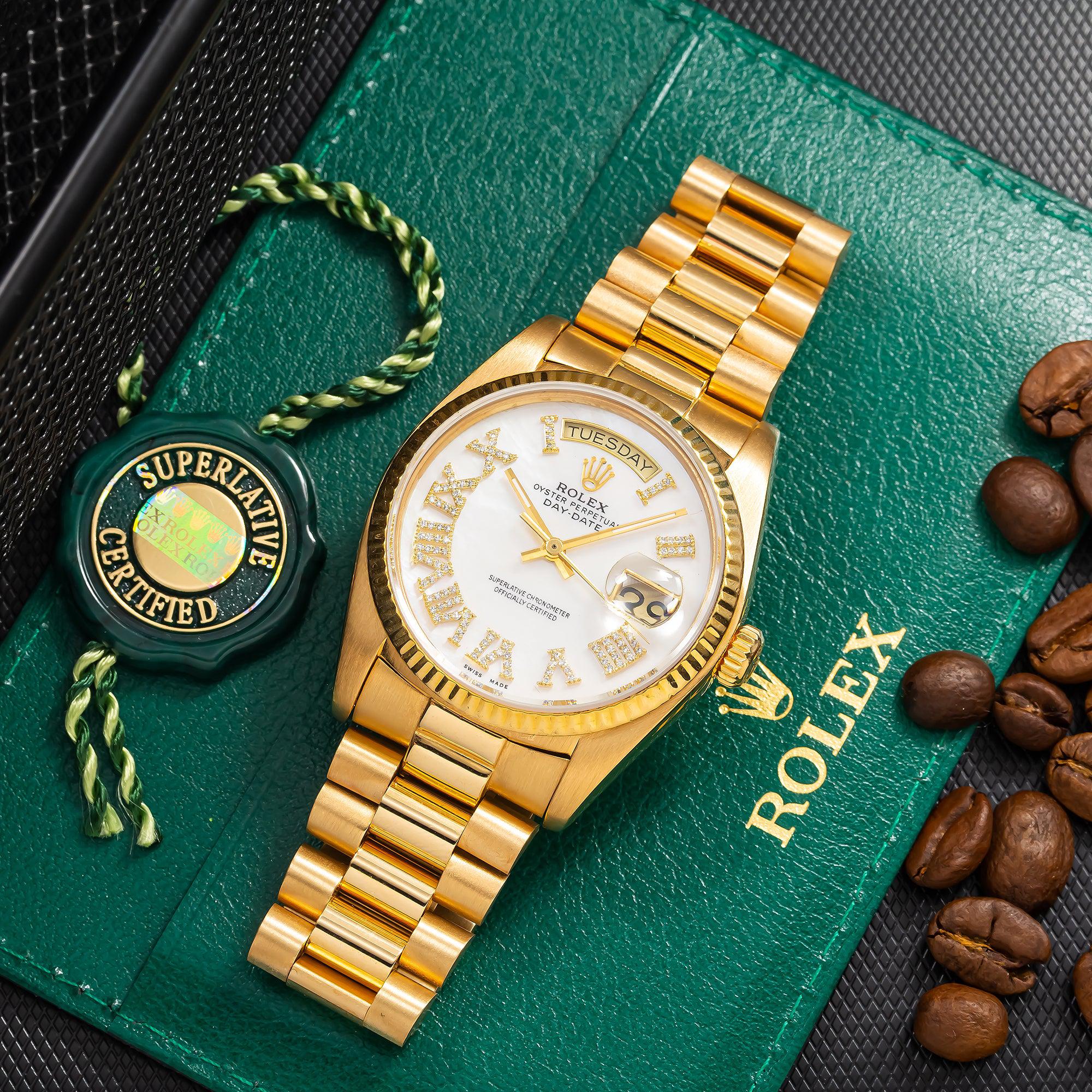 Rolex Day-Date 1801 36MM White Diamond Dial With Presidential Bracelet