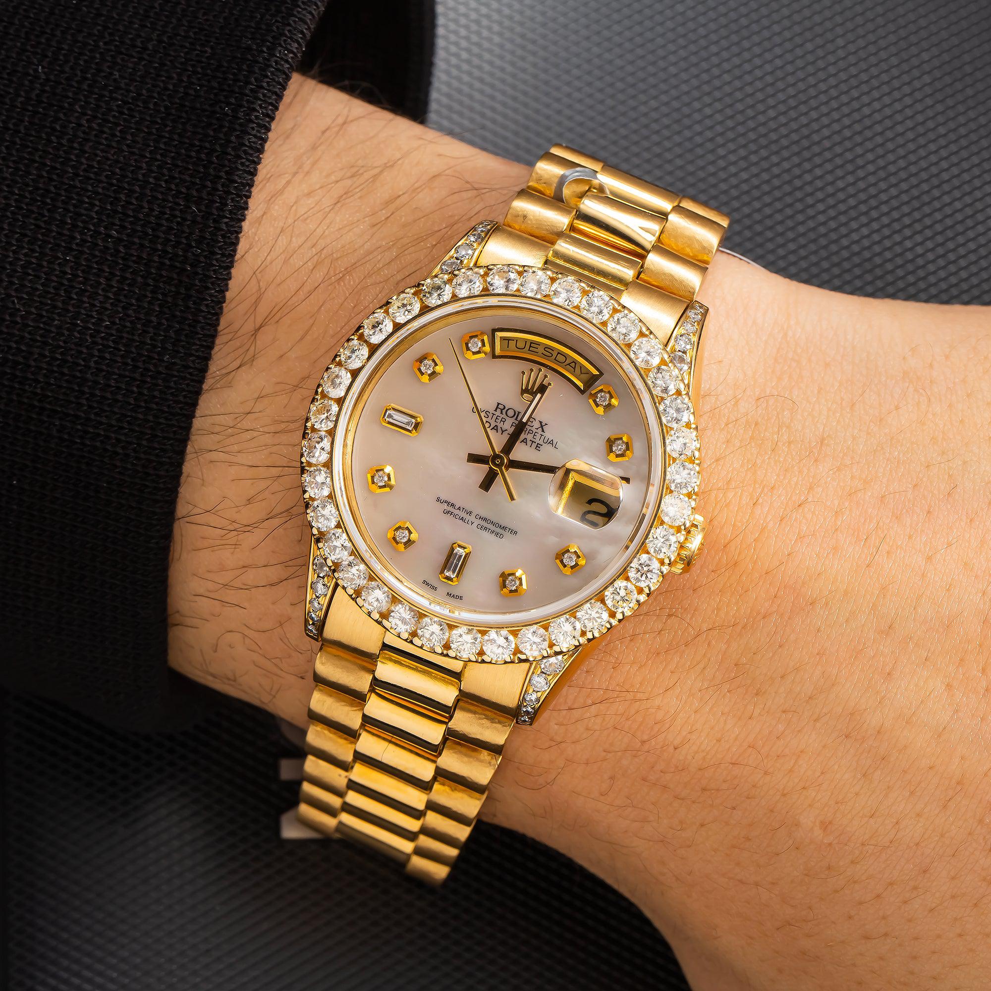 Rolex Day-Date 1803 36MM Mother Of Pearl Diamond Dial With Presidential Bracelet
