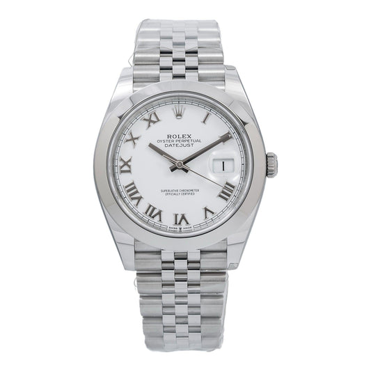 Rolex Datejust 126300 41MM White Roman Dial With Stainless Steel Jubilee Bracelet