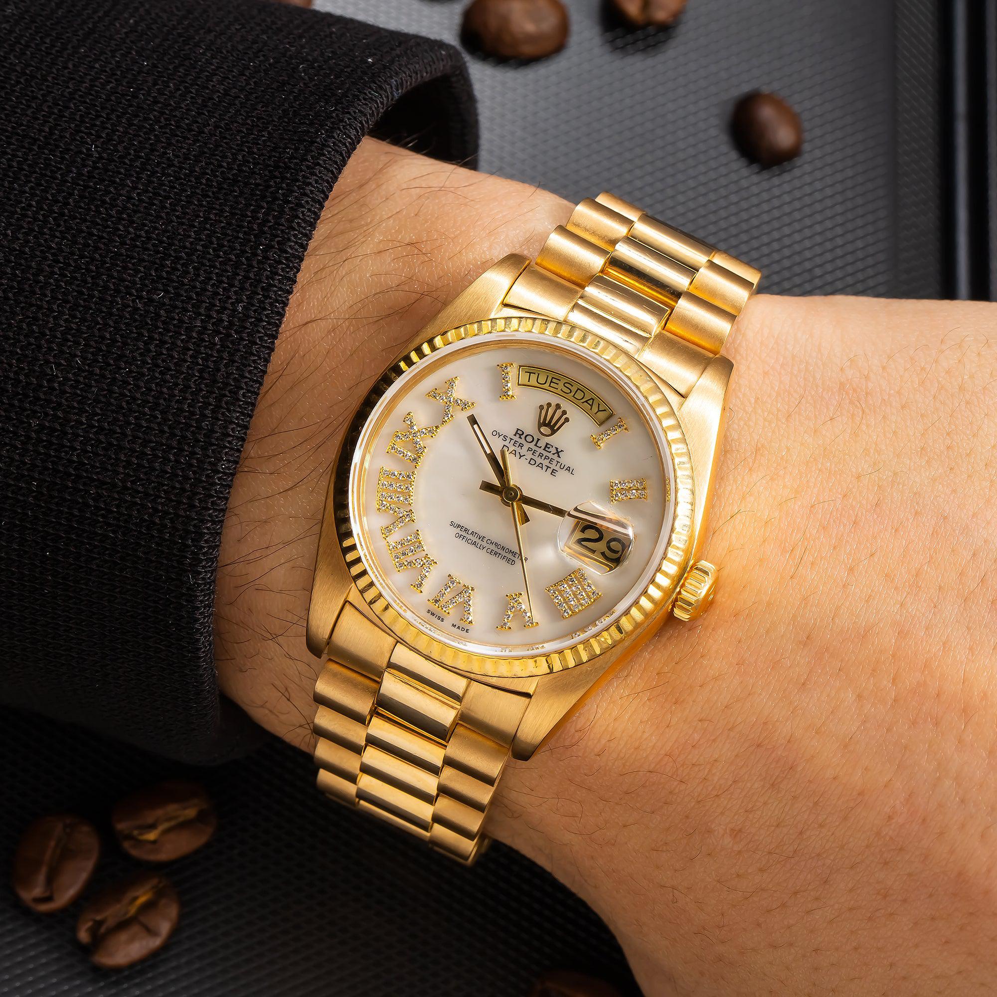 Rolex Day-Date 1801 36MM White Diamond Dial With Presidential Bracelet