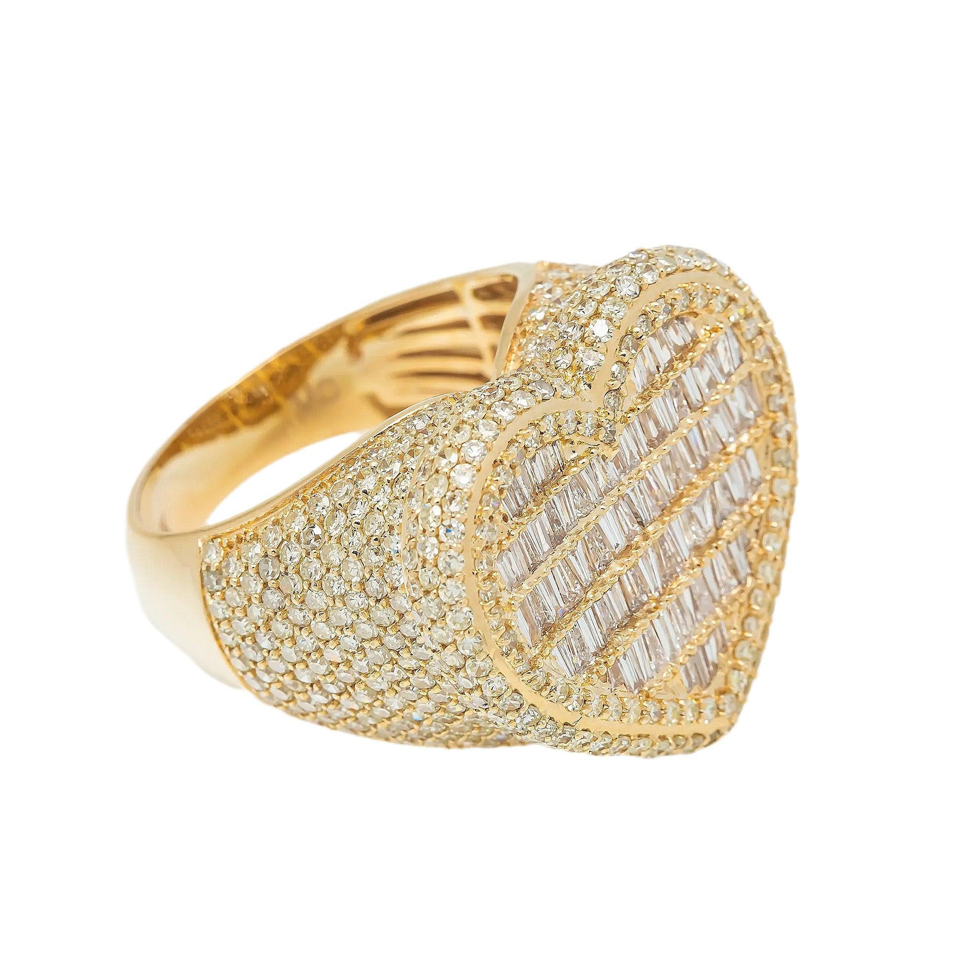 14K GOLD BAGUETTE DIAMOND HEART RING