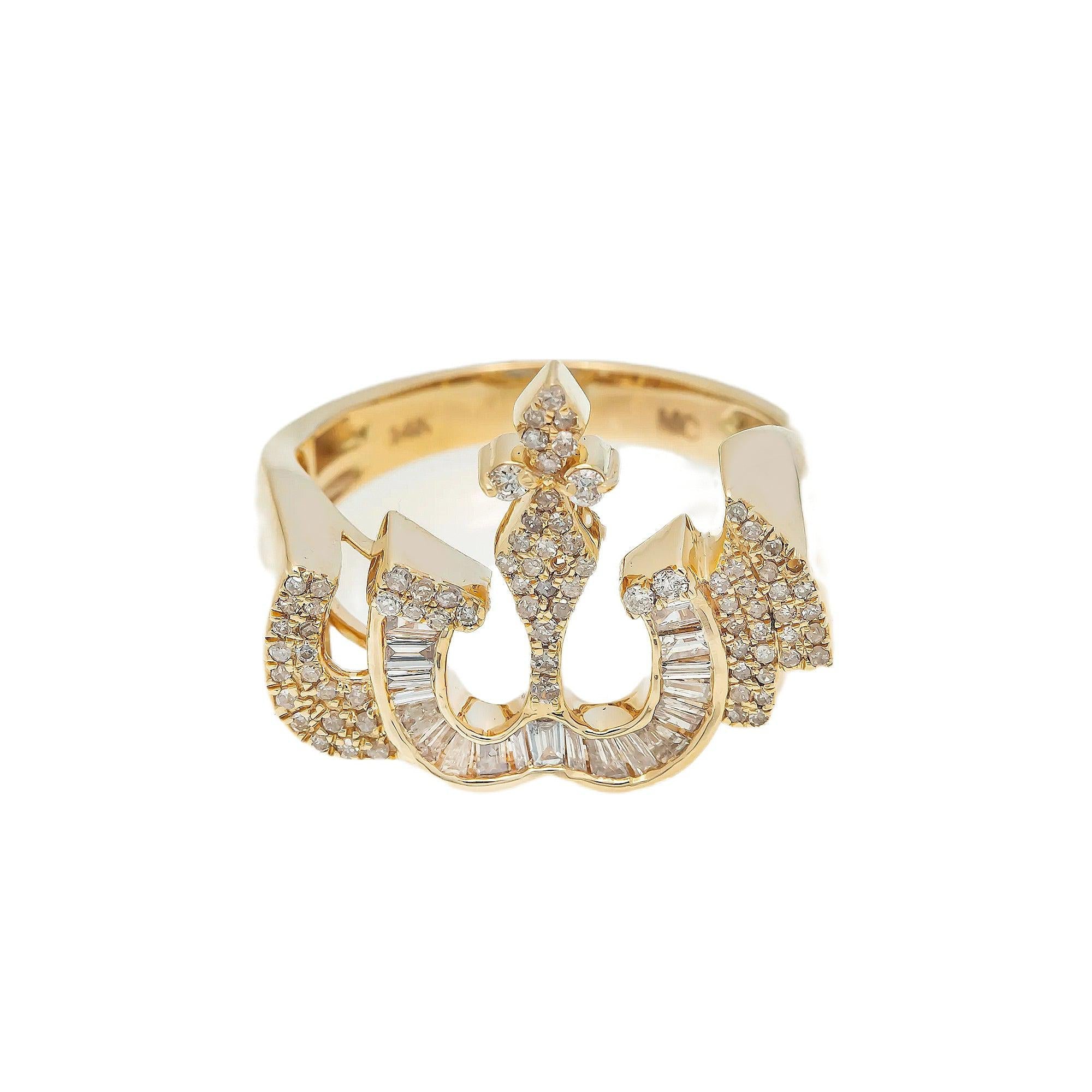 14K GOLD DIAMOND LADIES ALLAH RING