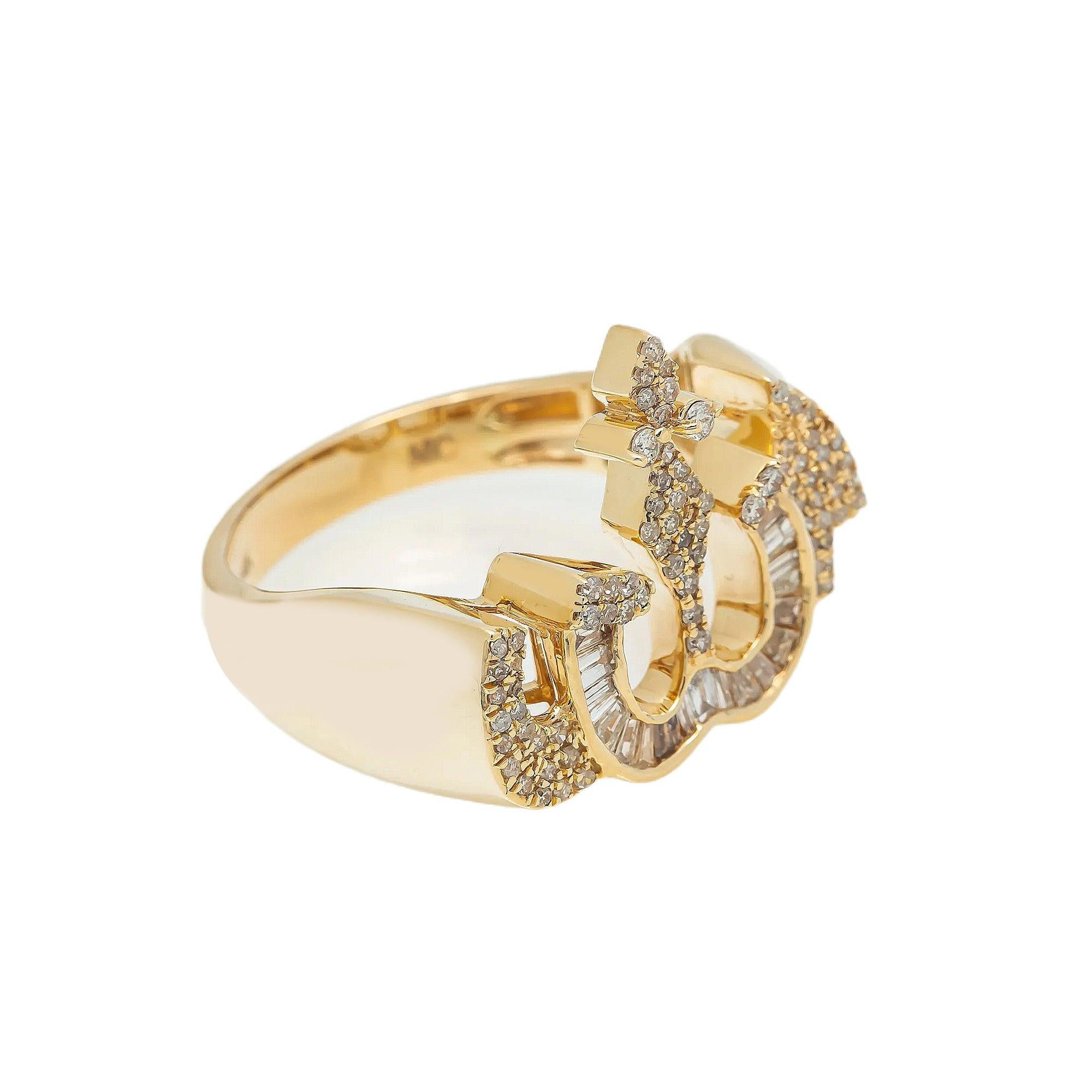 14K GOLD DIAMOND LADIES ALLAH RING