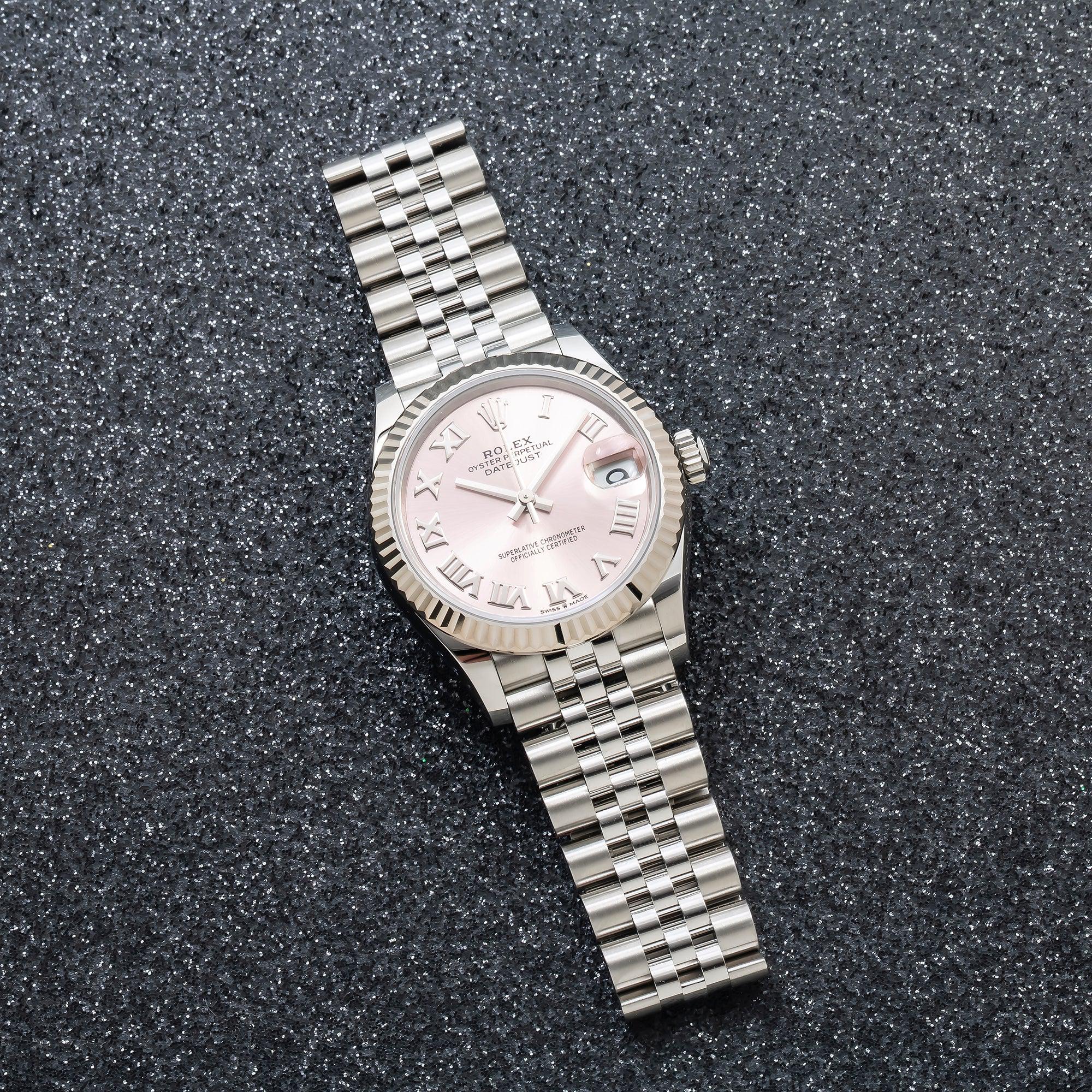 Rolex Datejust 278274 31MM Pink Roman Dial With White Gold Fluted Bezel And Jubilee Bracelet
