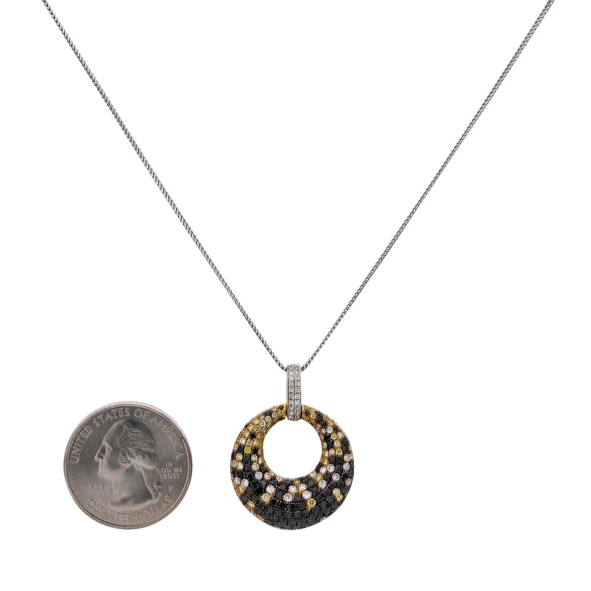 18K Yellow & White Gold Eclipse Women's Pendant with 2.96CT Diamonds