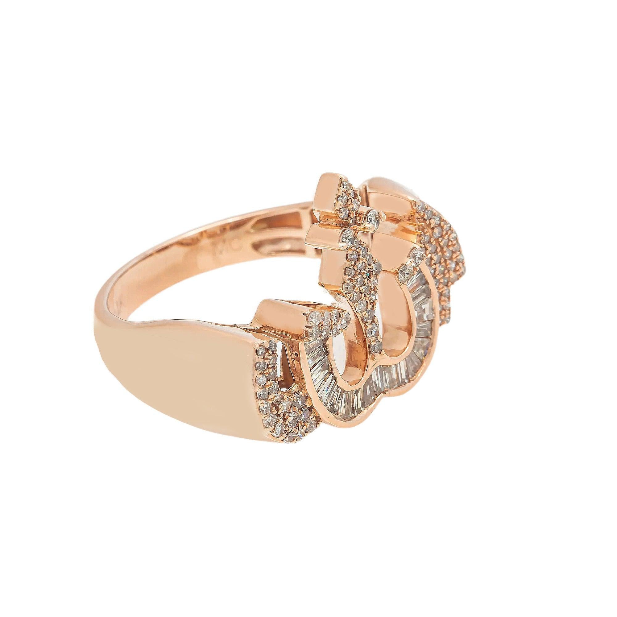 14K GOLD DIAMOND LADIES ALLAH RING