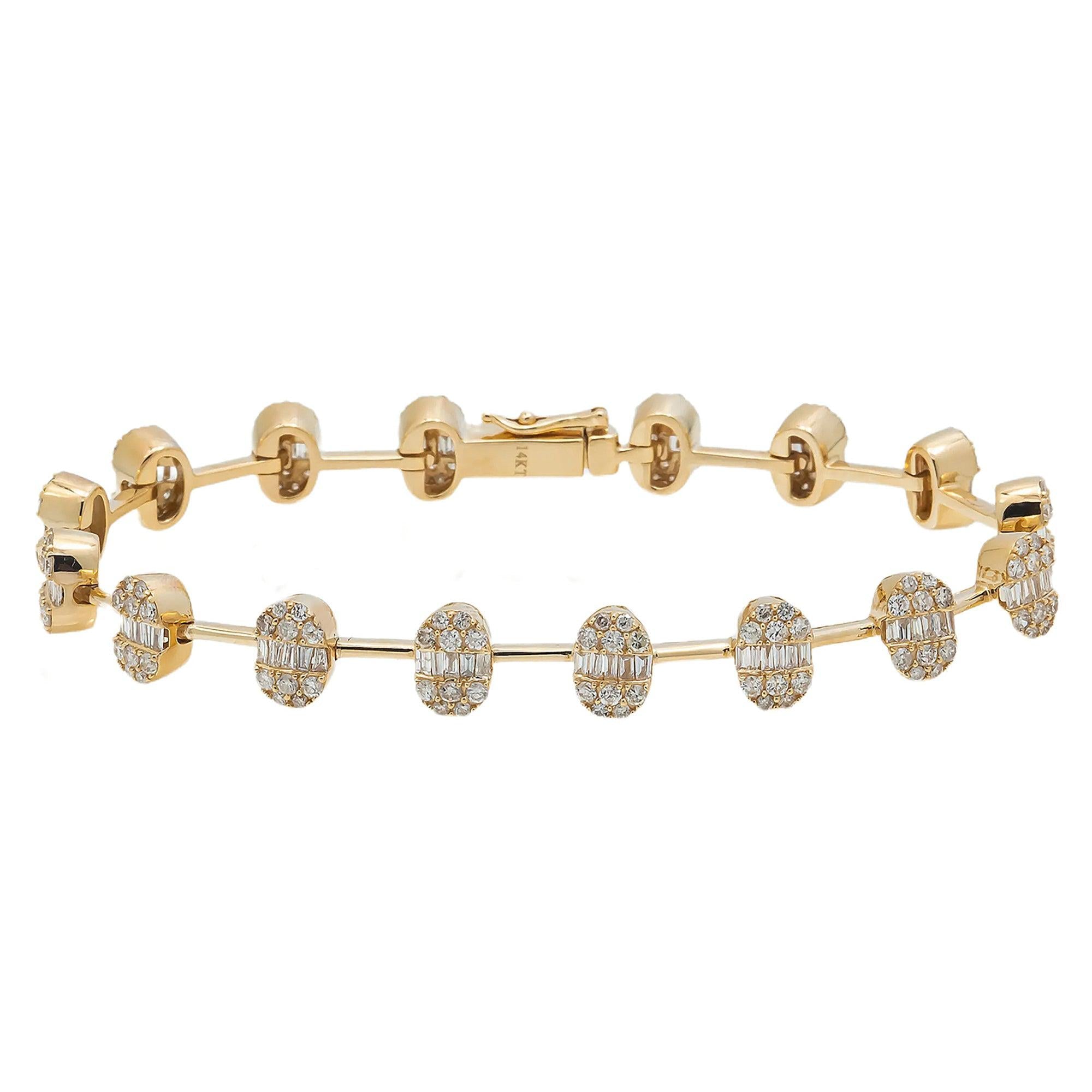 14K GOLD LADIES BRACELET 3.16 CT DIAMONDS