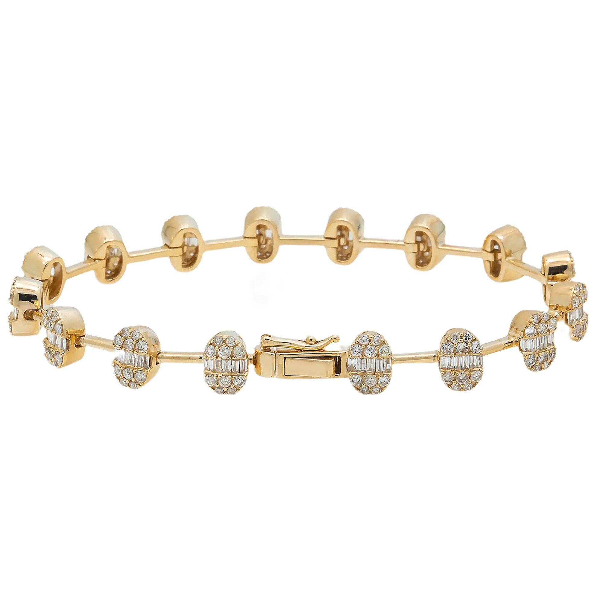 14K GOLD LADIES BRACELET 3.16 CT DIAMONDS